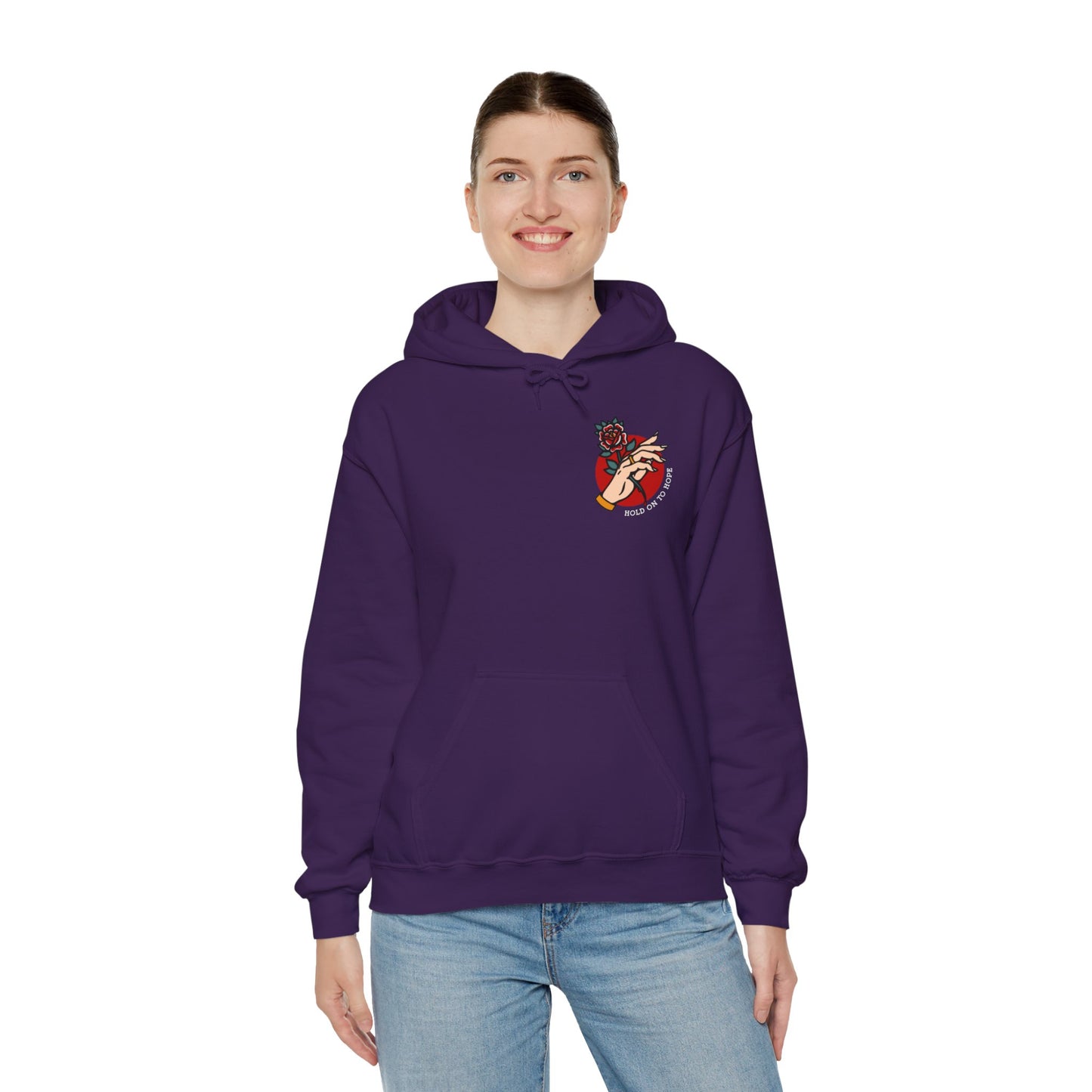 Hold On To Hope Good Things Will Come Graphic Hoodie Sweatshirt in Purple from Topaz Peaks