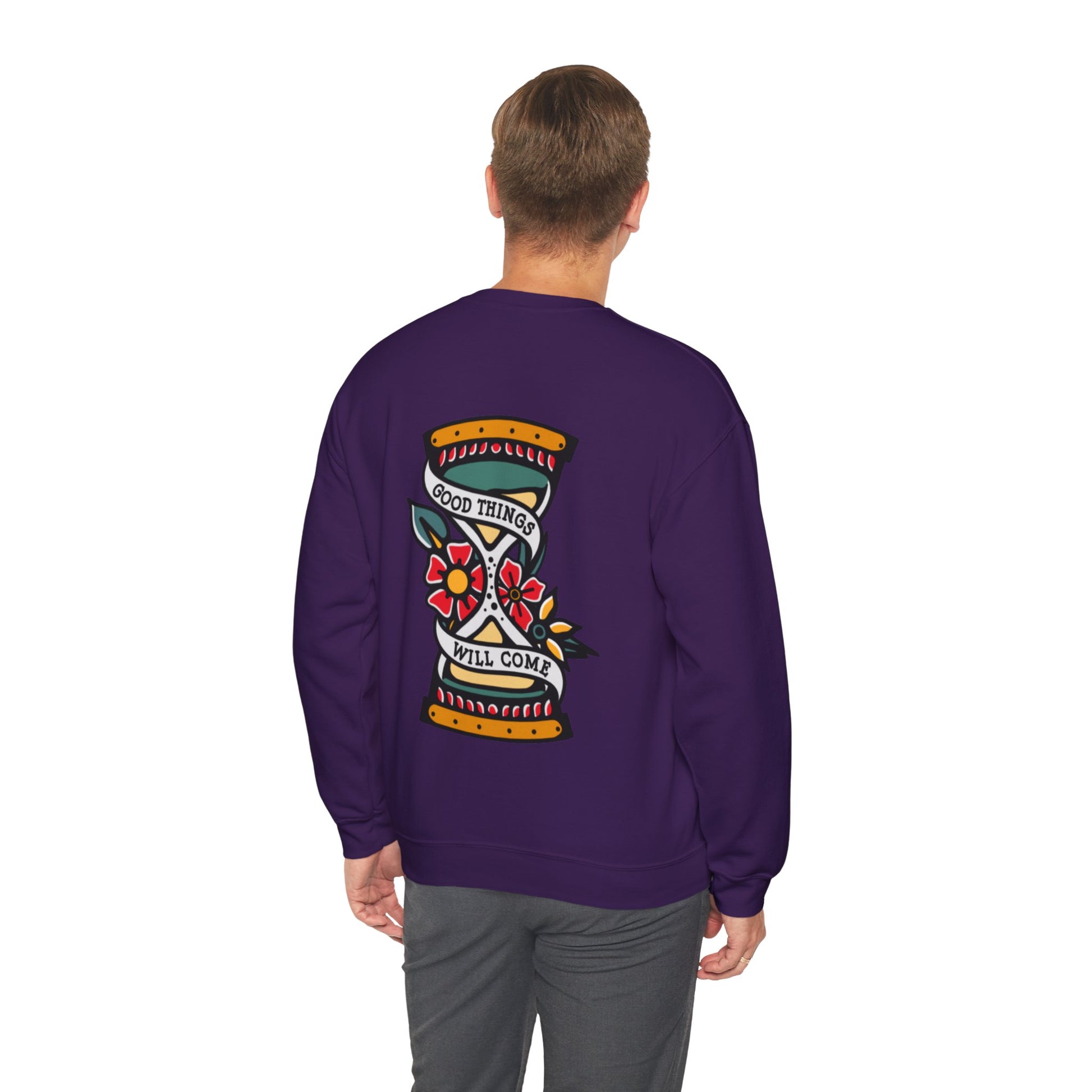 Hold On To Hope Good Things Will Come Graphic Sweatshirt in Purple from Topaz Peaks