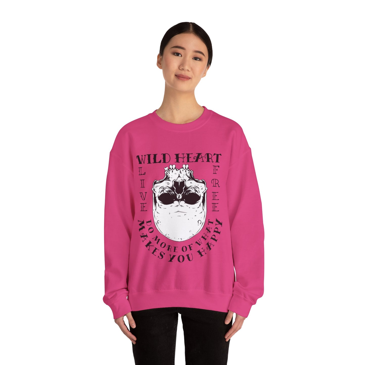 Wild Heart Skull Unisex Crewneck Graphic Sweatshirt