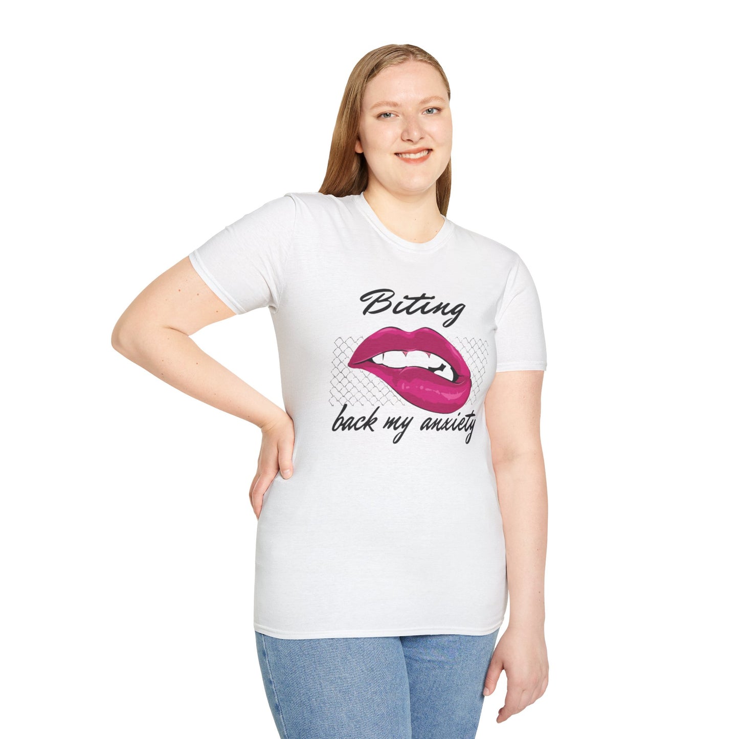 Biting Lips Graphic T-shirt in White from Topaz Peaks