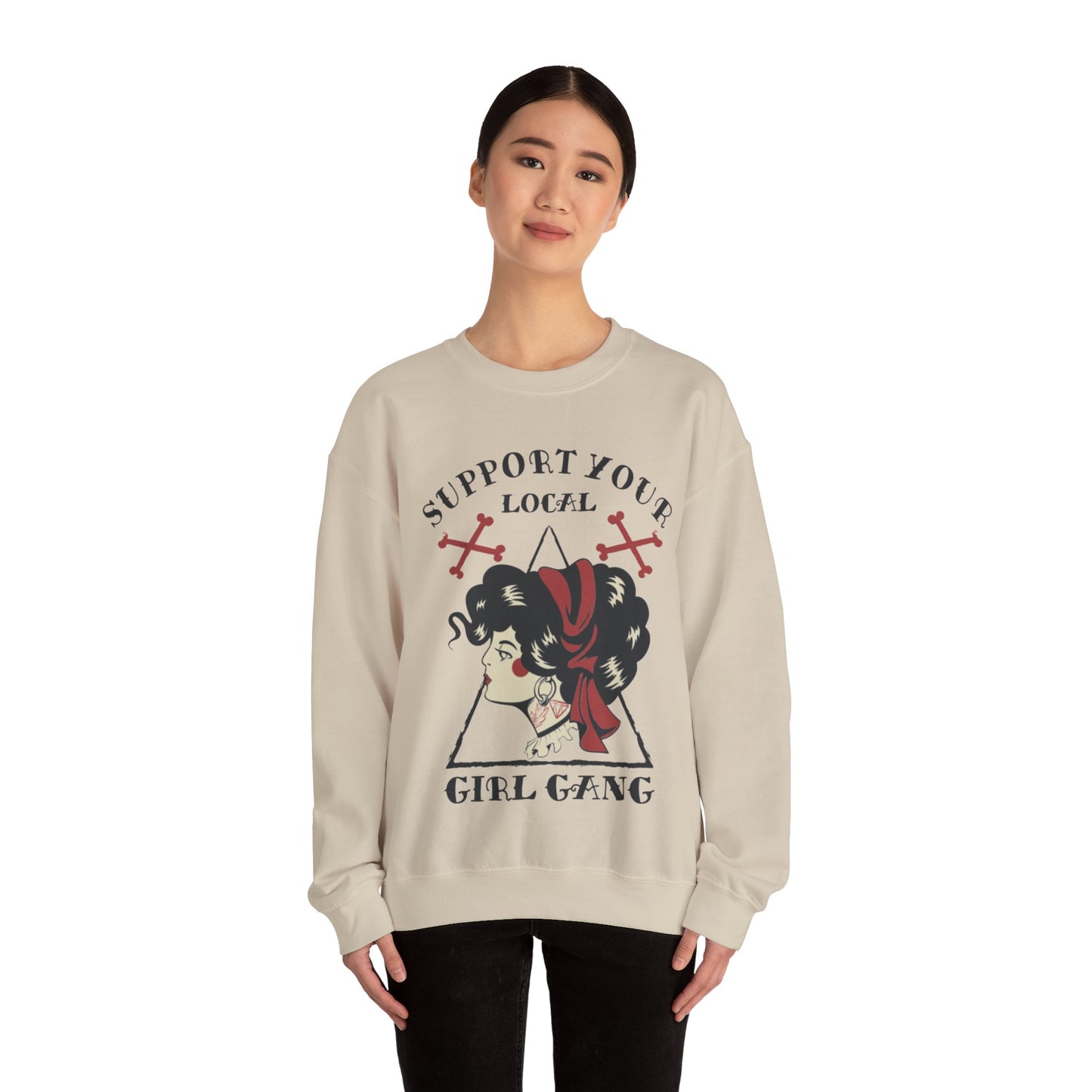 Support Your Local Girl Gang Unisex Crewneck Graphic Sweatshirt