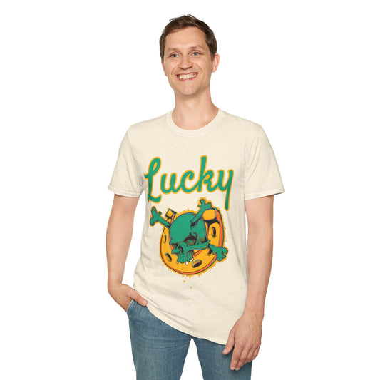 Lucky Horseshoe Skull and Crossbones Graphic T-shirt in Ivory from Topaz Peaks