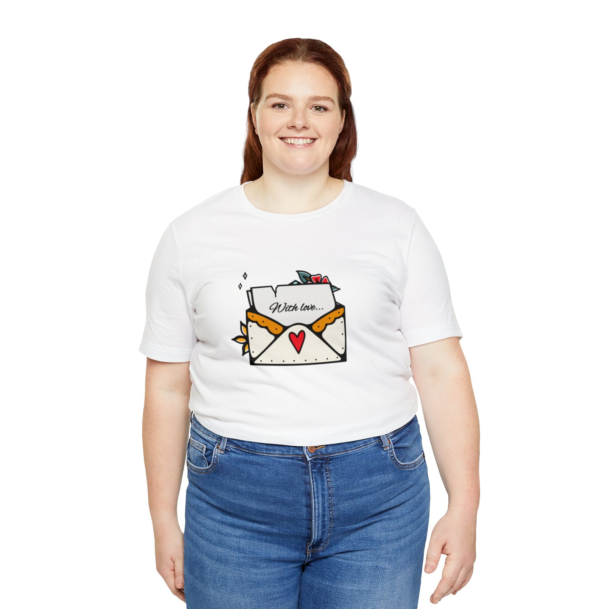 Love Letter Heart Graphic T-shirt in White from Topaz Peaks