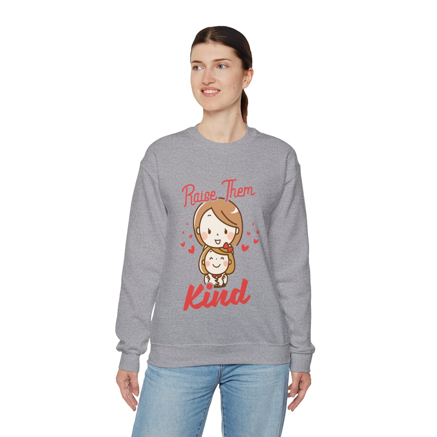 Raise Them Kind Mama Unisex Crewneck Graphic Sweatshirt