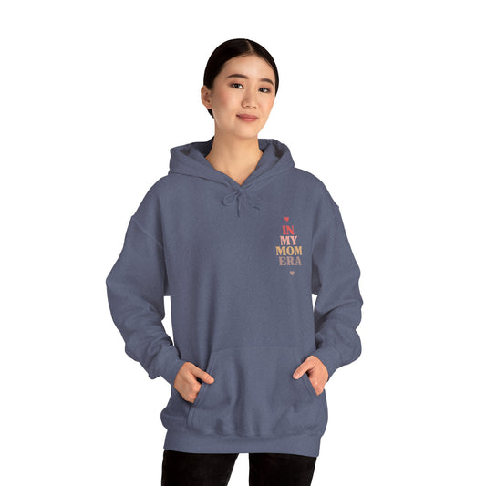 In My Mom Era Mama Heart Graphic Hoodie Sweatshirt in Gray from Topaz Peaks