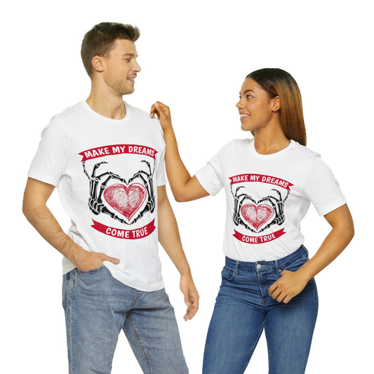 Make My Dreams Come True Skeleton Heart Graphic T-shirt in White from Topaz Peaks