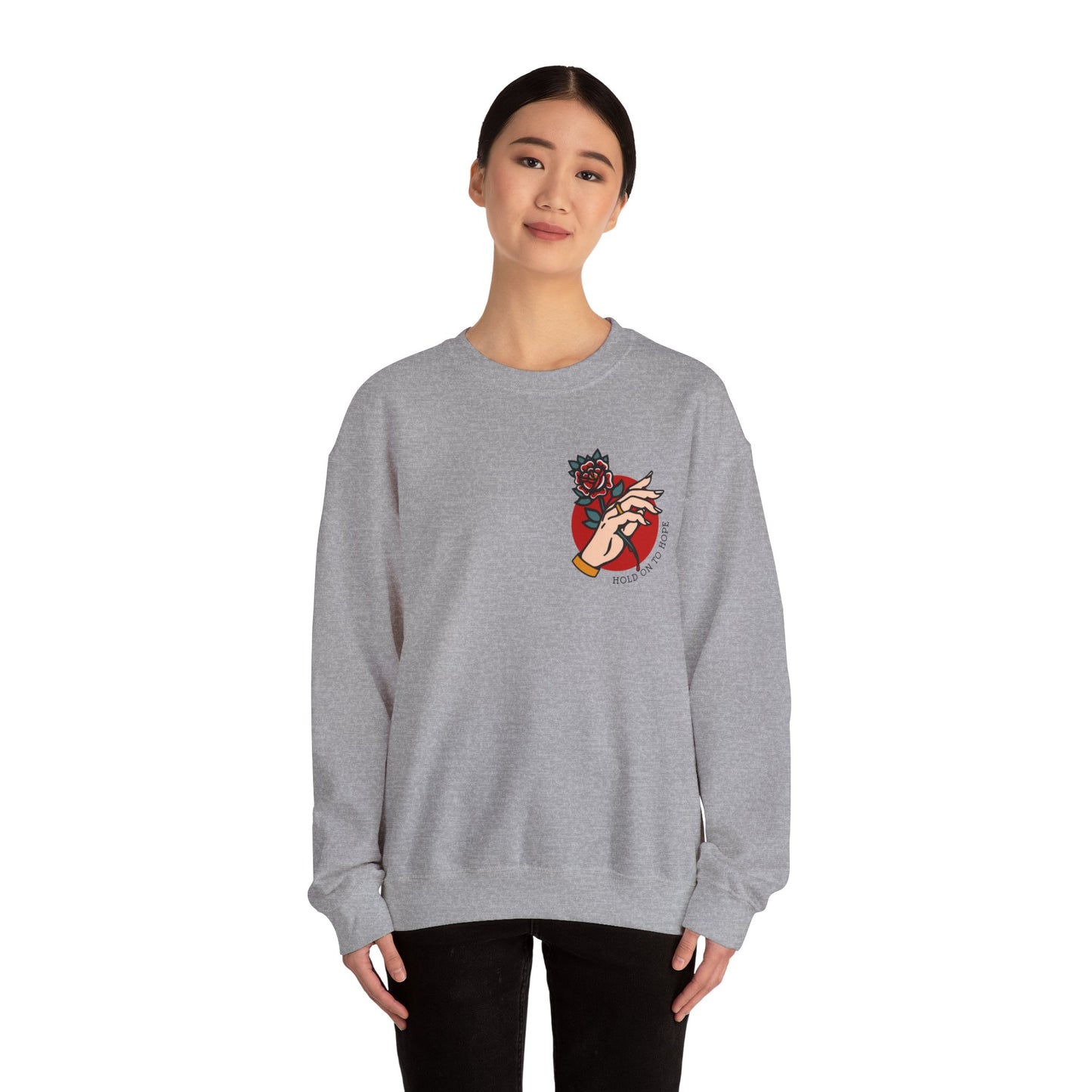 Hold On To Hope Good Things Will Come Graphic Sweatshirt in Gray from Topaz Peaks