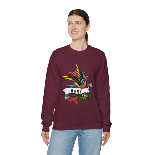 Mama Bird Vintage Style Graphic Sweatshirt in Maroon from Topaz Peaks