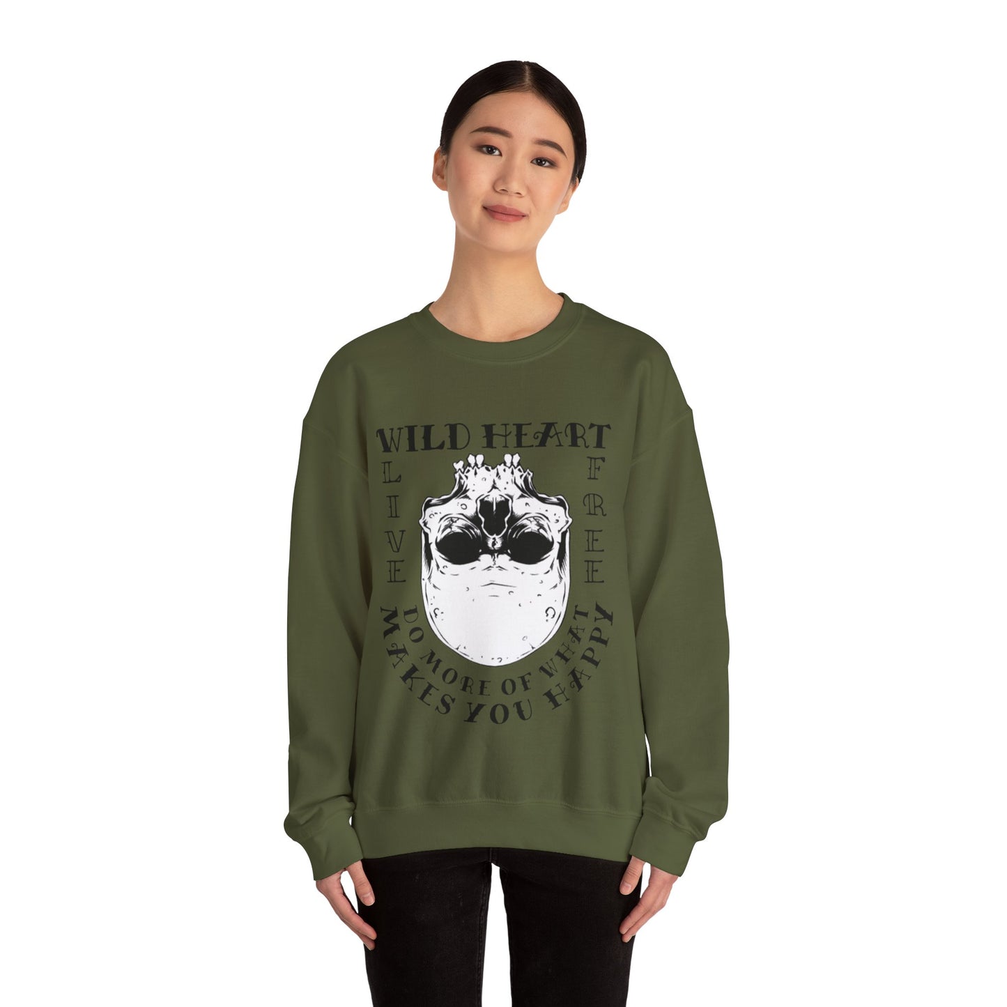 Wild Heart Skull Unisex Crewneck Graphic Sweatshirt