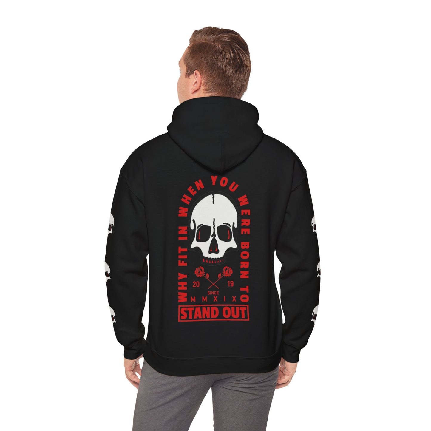 Why Fit In Skull Unisex Hoodie Graphic Sweatshirt