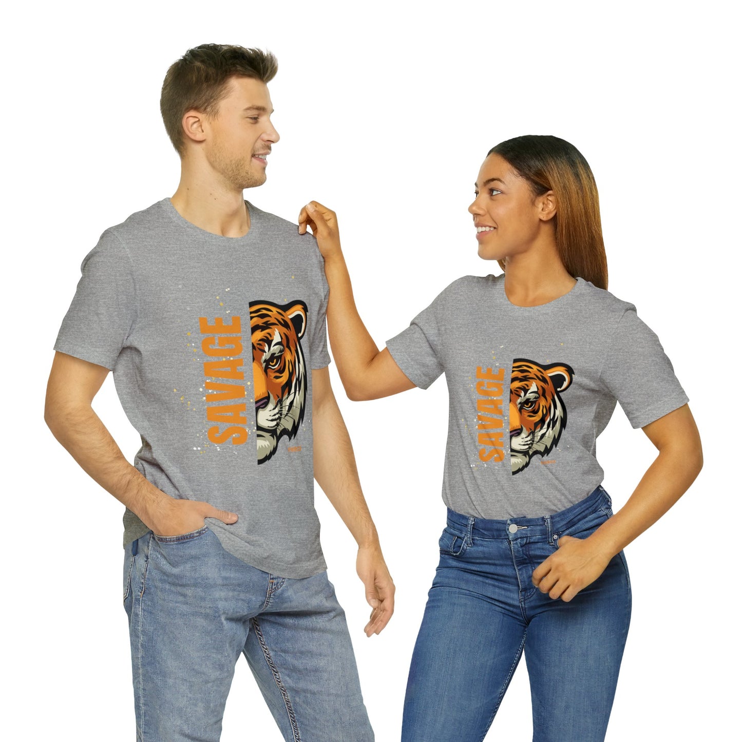 Savage Tiger Unisex Cotton Crewneck Graphic T-shirt