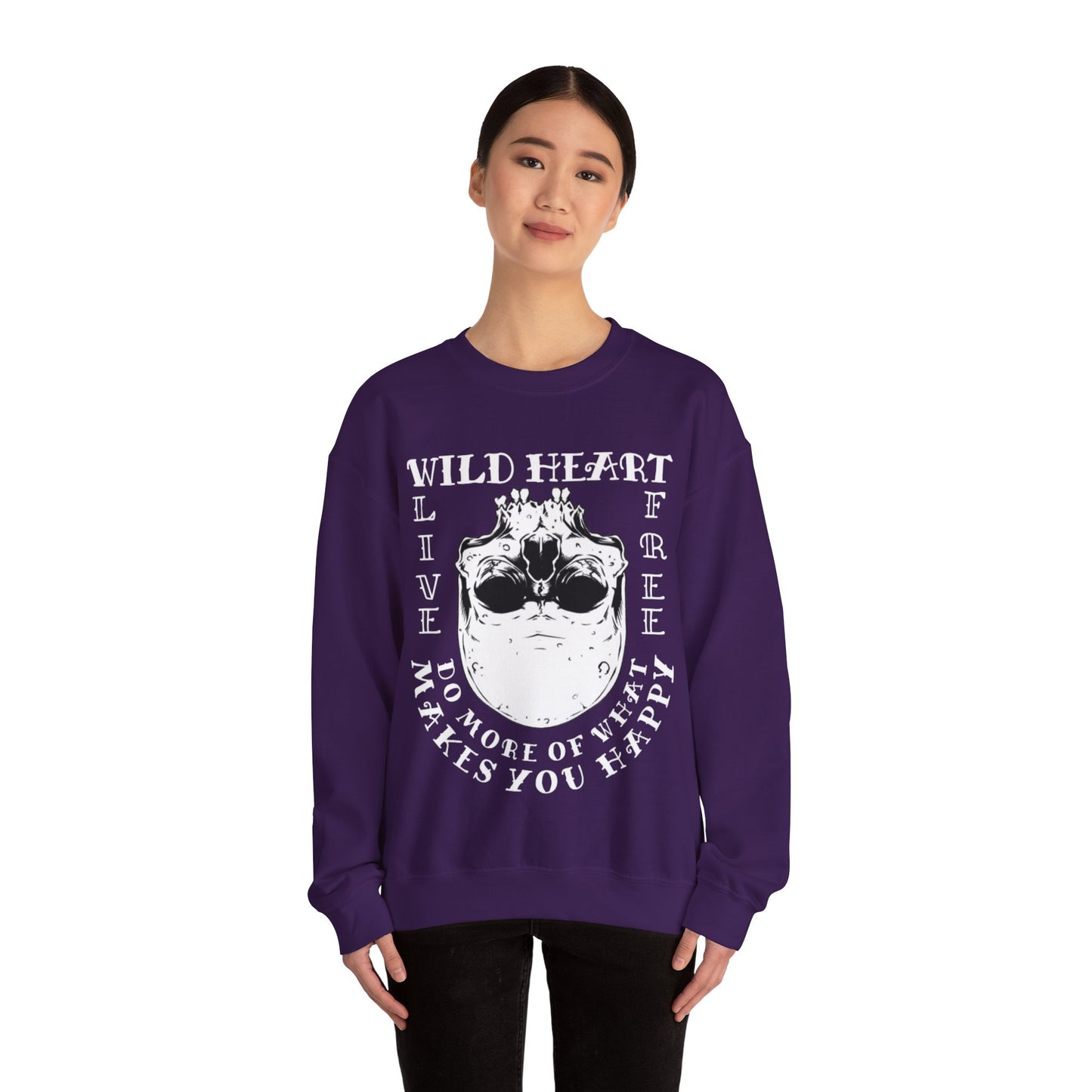 Wild Heart Skull Unisex Crewneck Graphic Sweatshirt