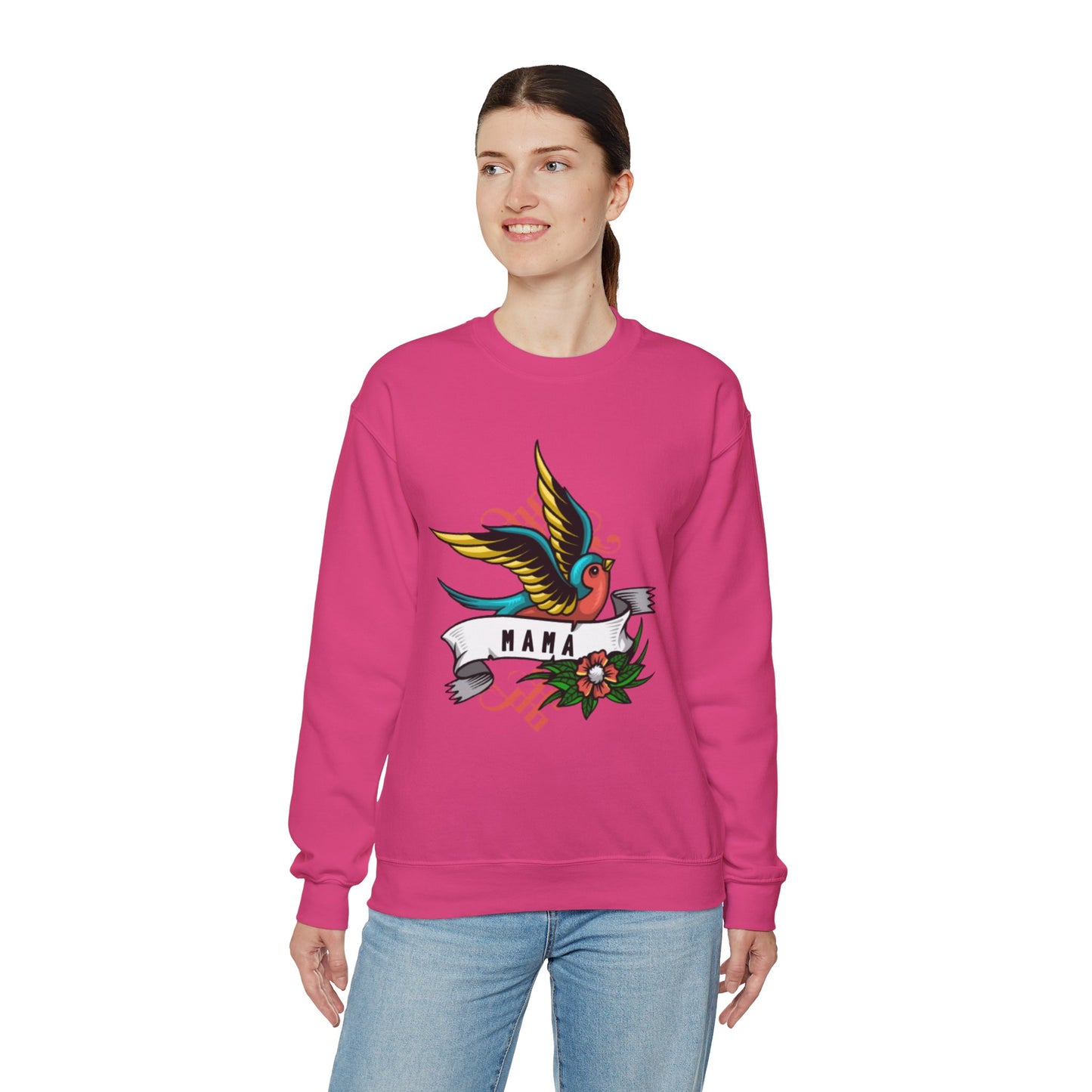 Mama Bird Vintage Style Graphic Sweatshirt in Pink from Topaz Peaks