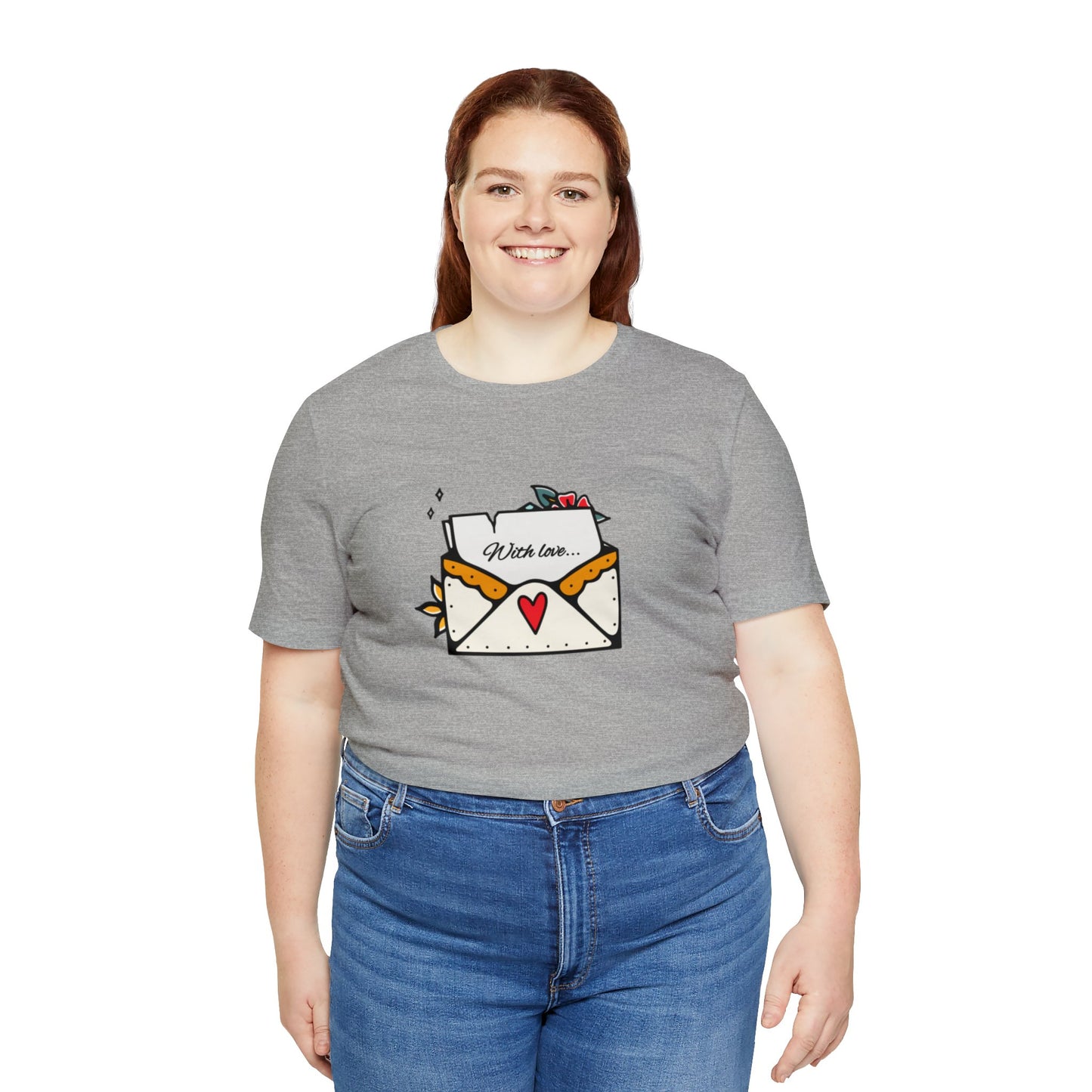 Love Letter Heart Graphic T-shirt in Gray from Topaz Peaks