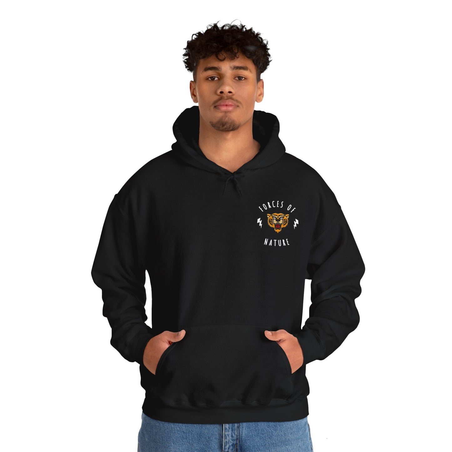 Forces of Nature Tiger Graphic Hoodie Sweatshirt in Black from Topaz Peaks