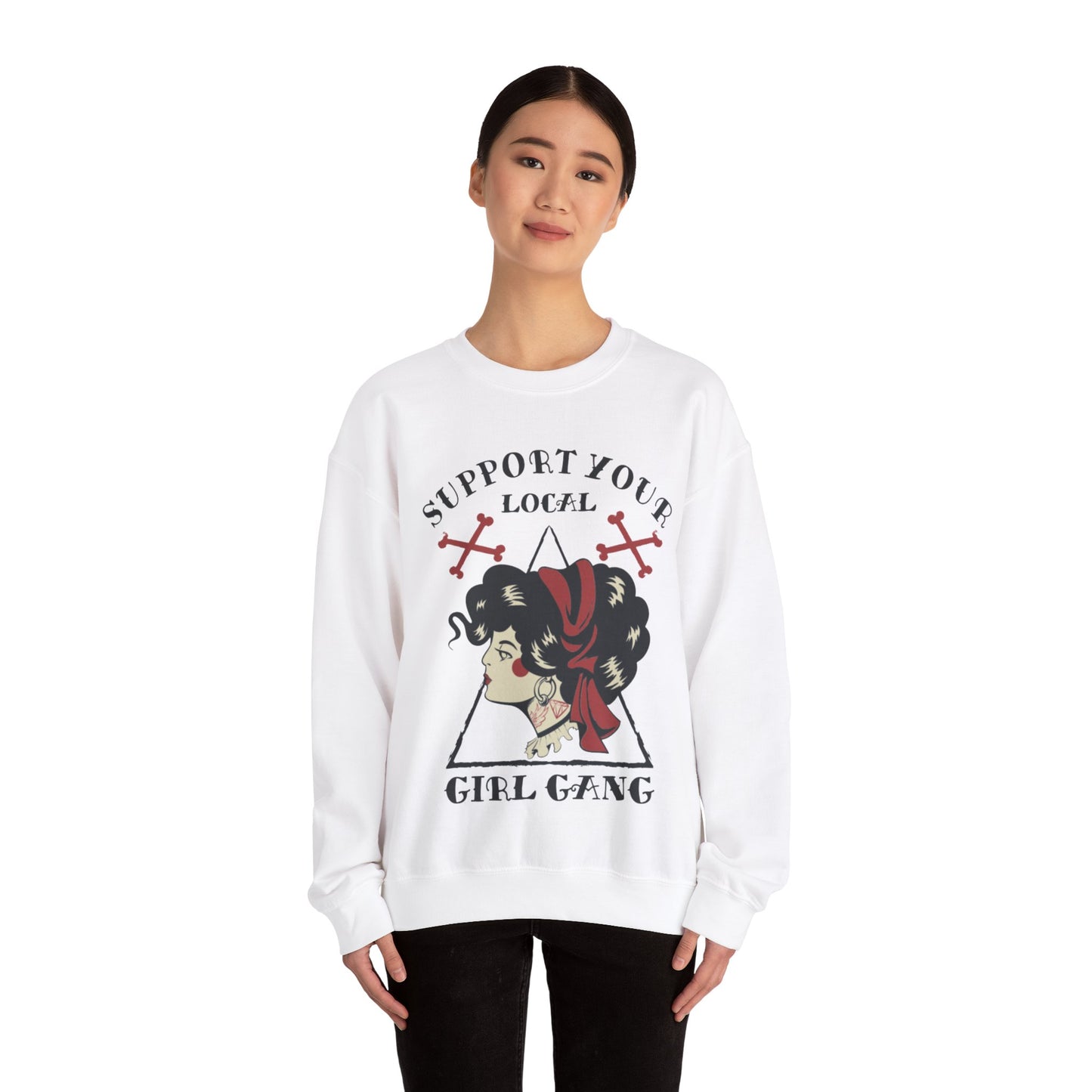 Support Your Local Girl Gang Unisex Crewneck Graphic Sweatshirt