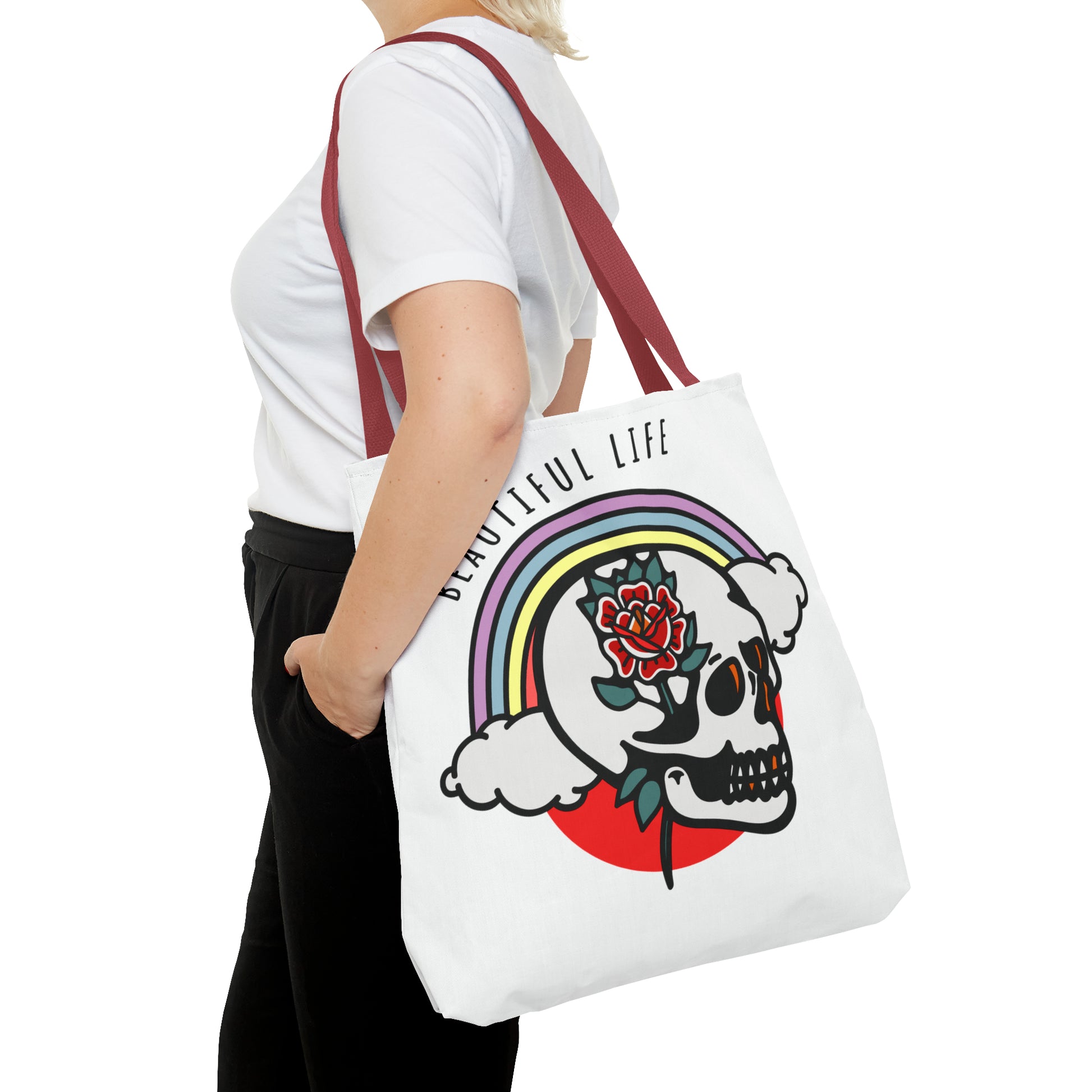 Beautiful Life Skull Cotton Tote Bag from Topaz Peaks