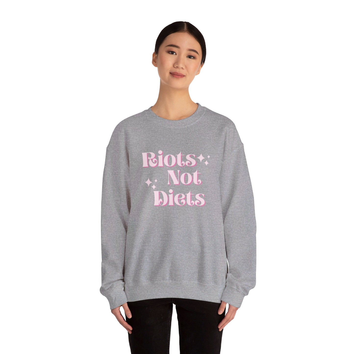 Riots Not Diets Motivational Unisex Crewneck Graphic Sweatshirt