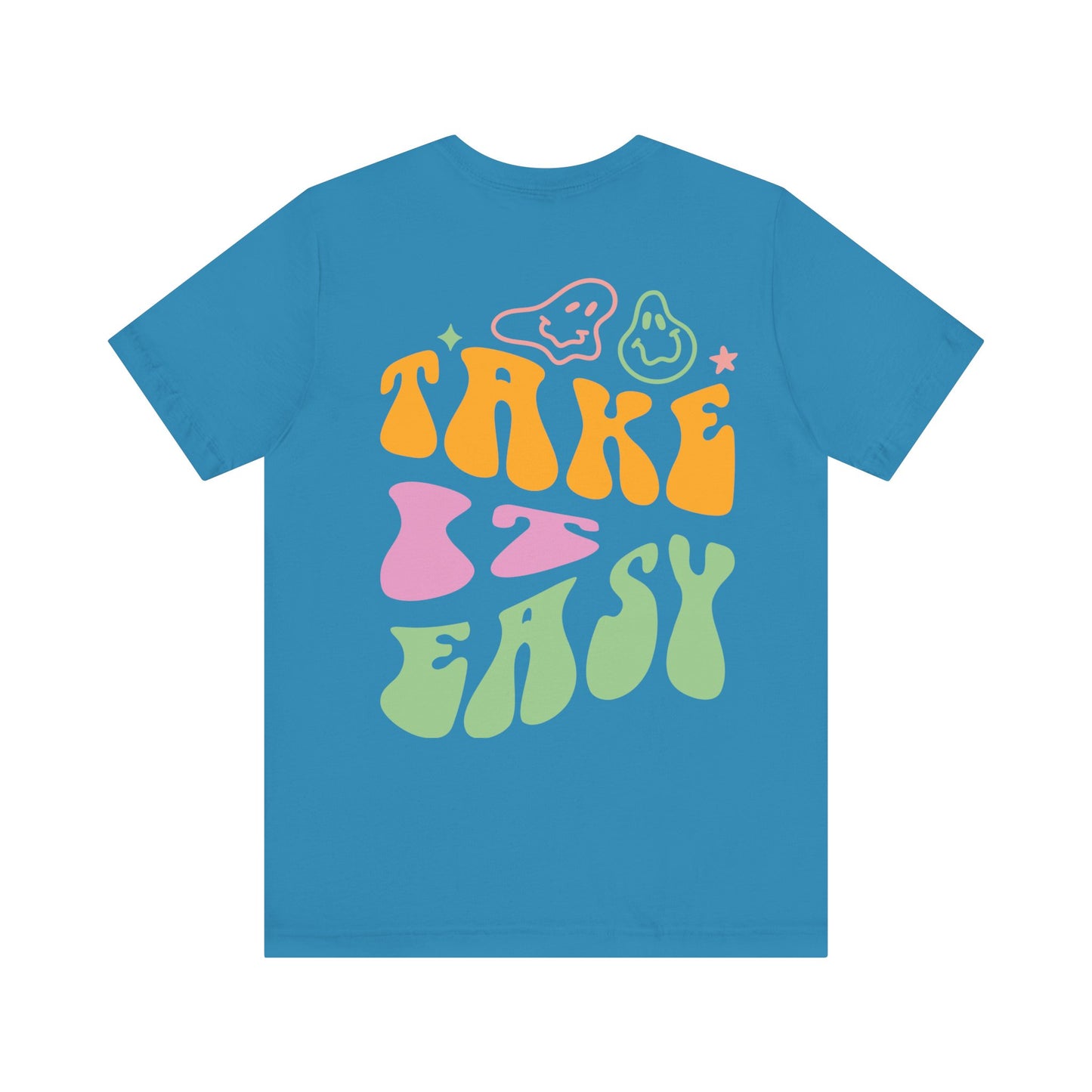 Take It Easy Smiley Unisex Cotton Crewneck T-shirt