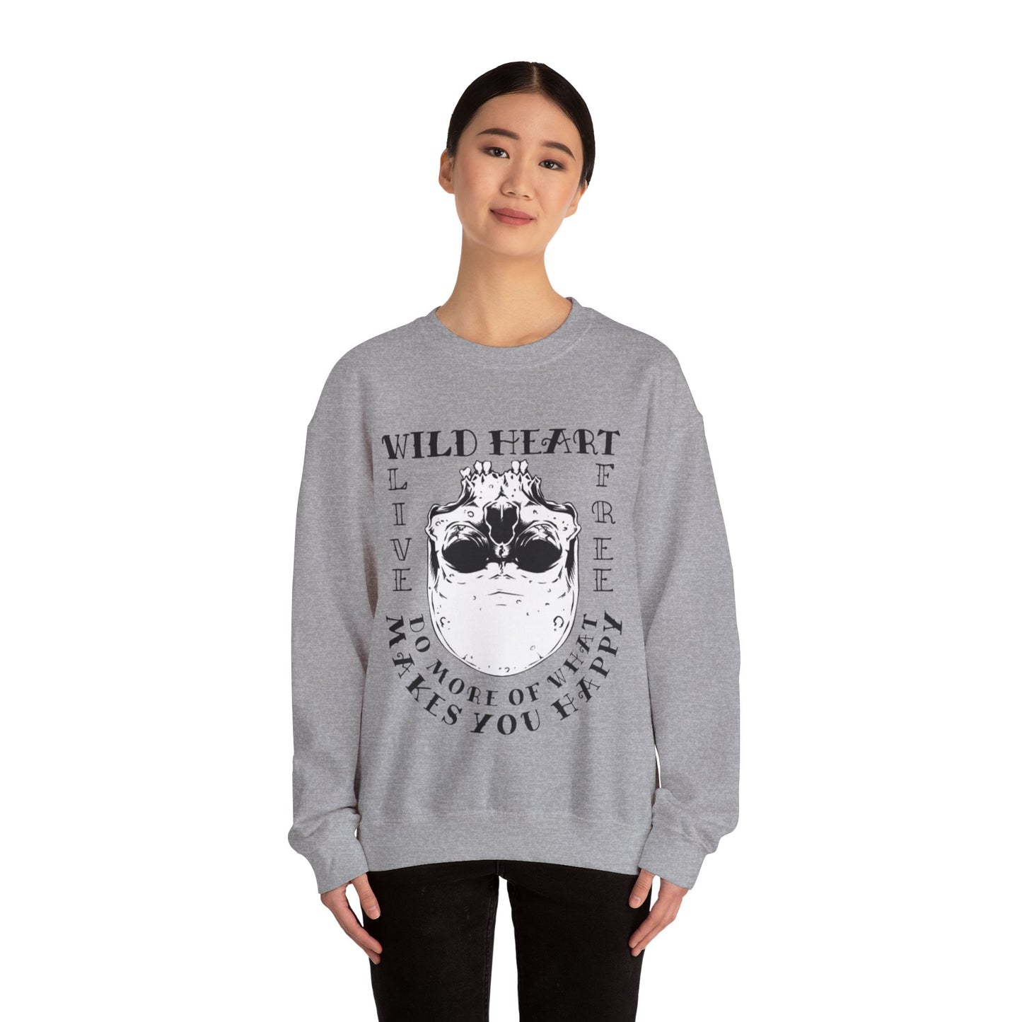 Wild Heart Skull Unisex Crewneck Graphic Sweatshirt