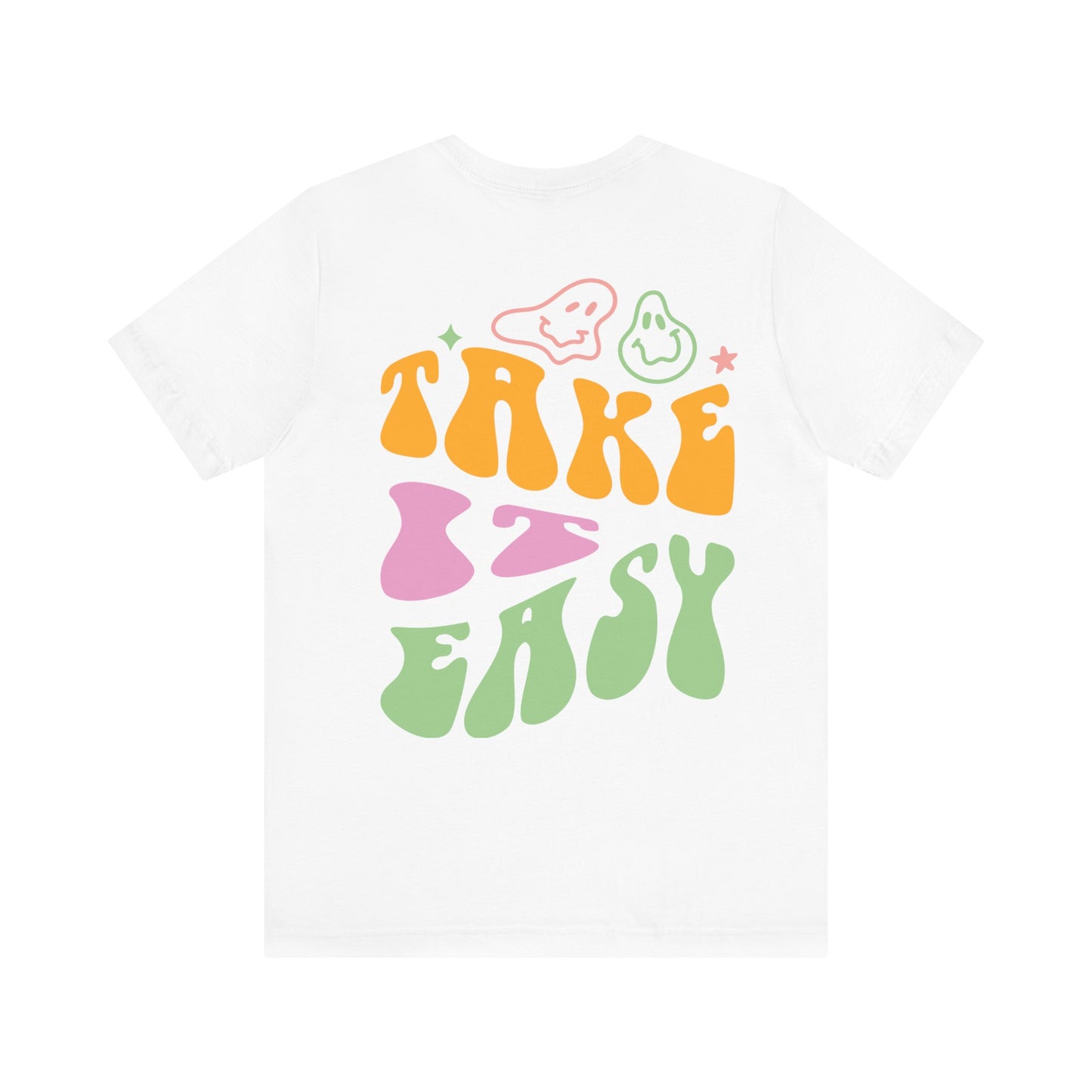 Take It Easy Smiley Unisex Cotton Crewneck T-shirt