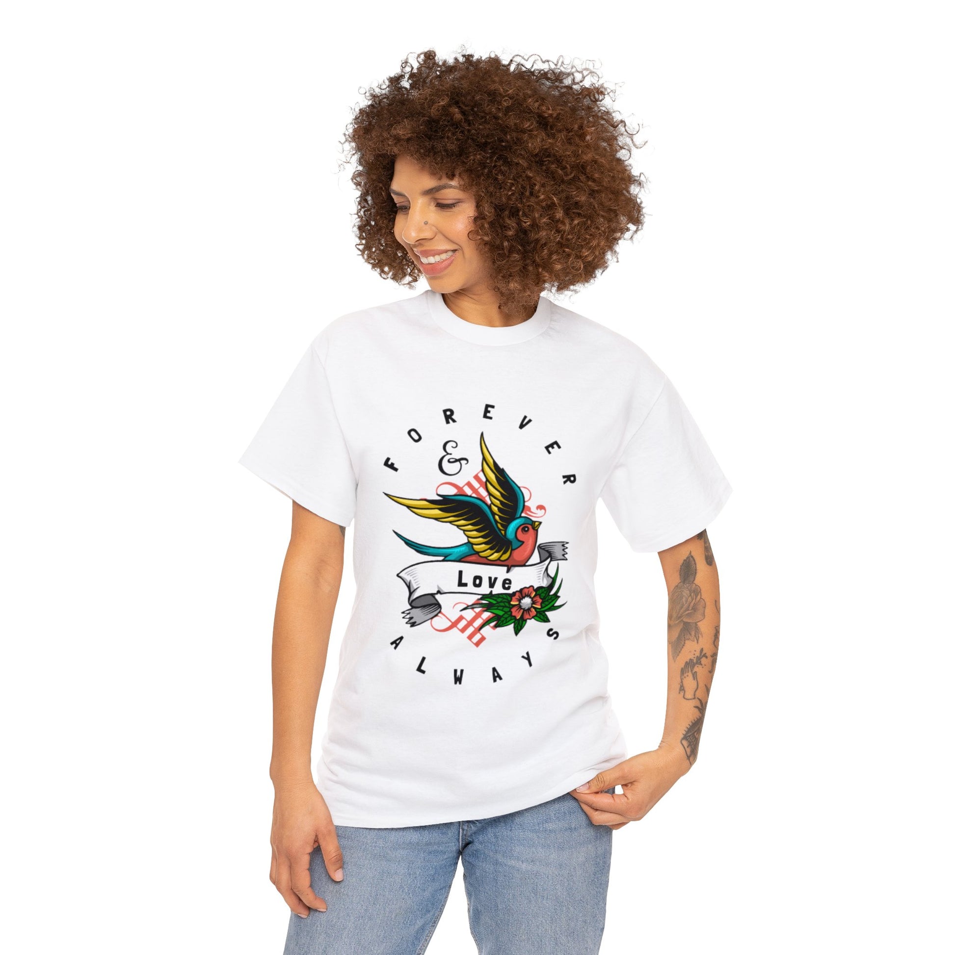 Always & Forever Love Bird Graphic T-shirt in White from Topaz Peaks