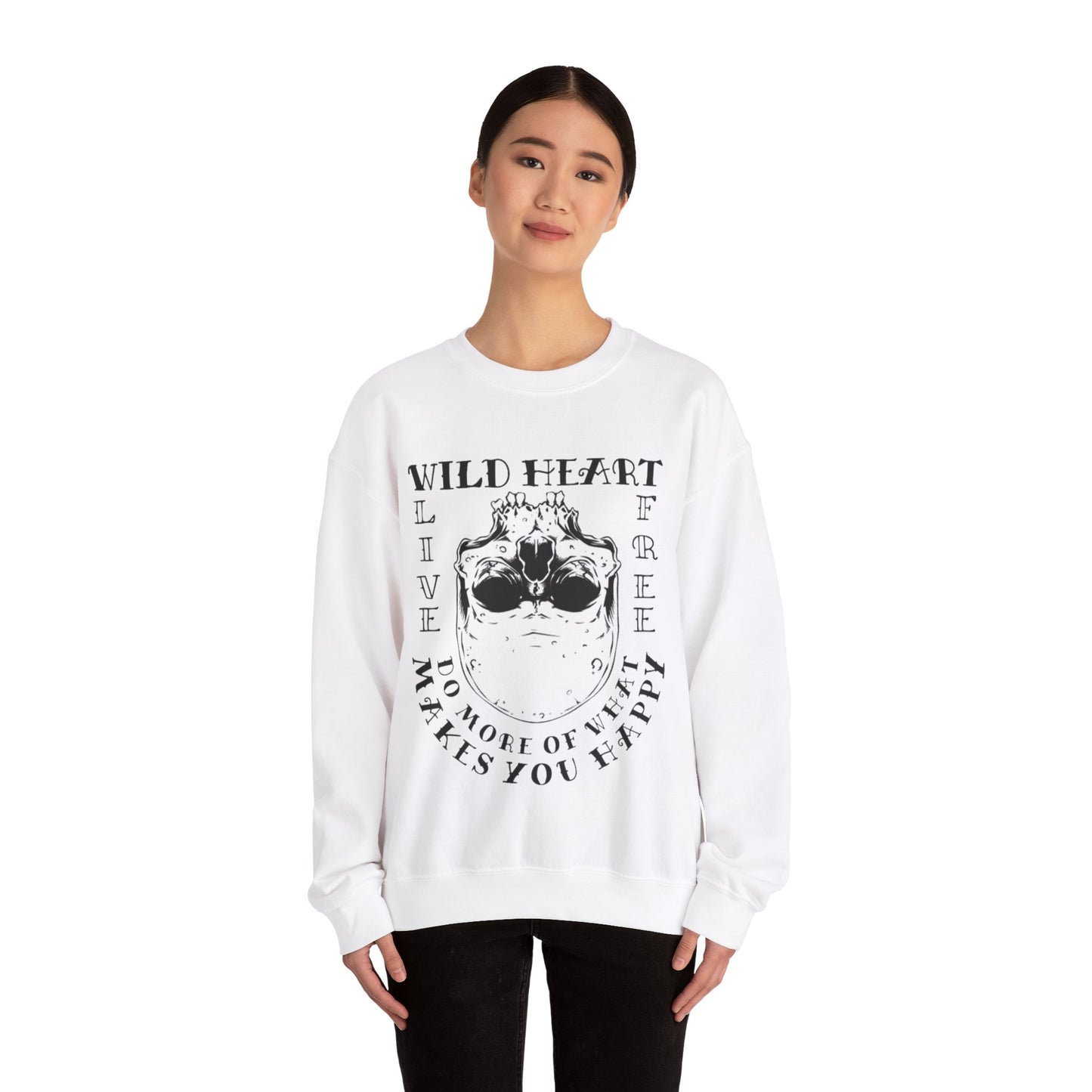 Wild Heart Skull Unisex Crewneck Graphic Sweatshirt