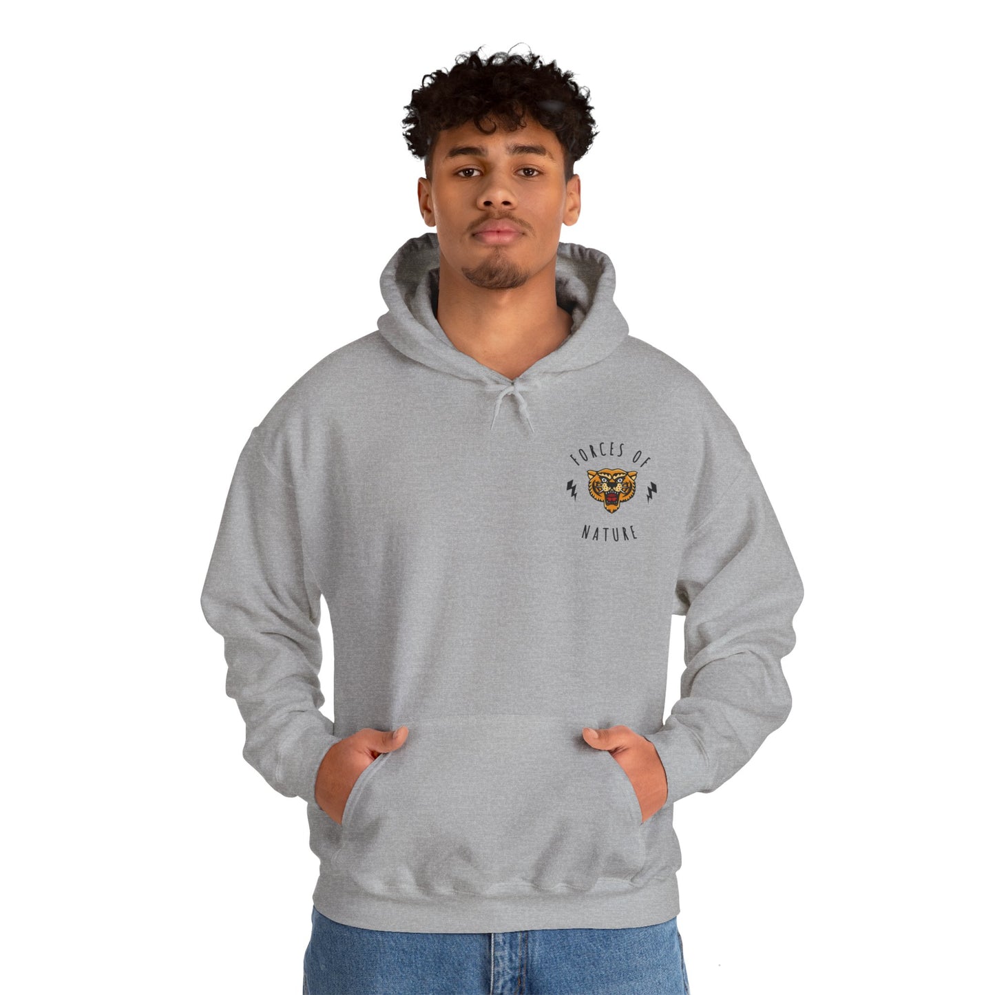 Forces of Nature Tiger Graphic Hoodie Sweatshirt in Gray from Topaz Peaks