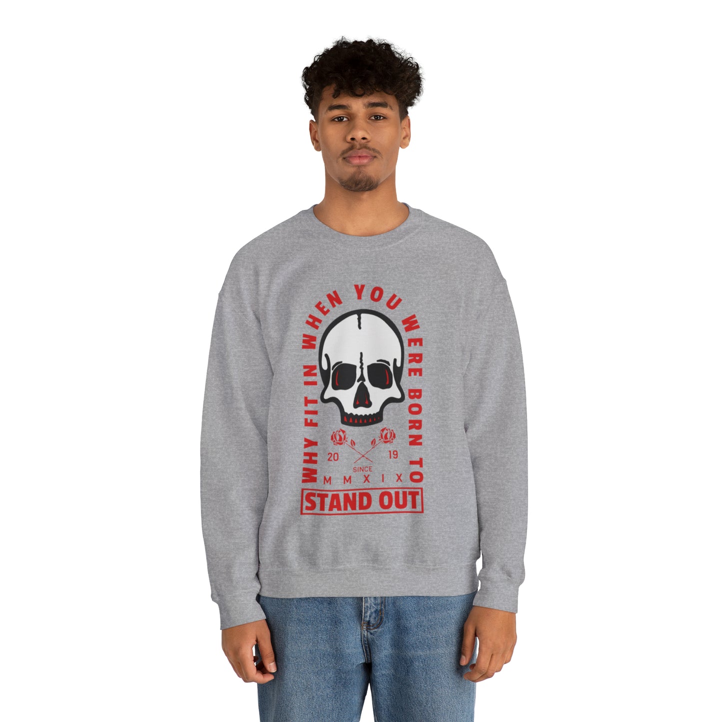 Why Fit In Unisex Crewneck Graphic Sweatshirt