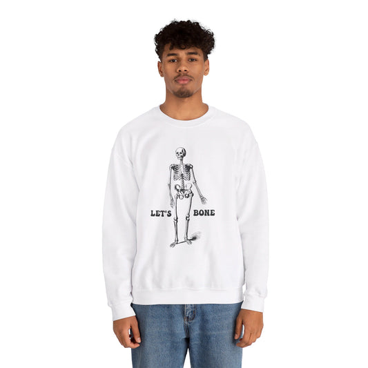 Let's Bone Skeleton Halloween Unisex Crewneck Graphic Sweatshirt