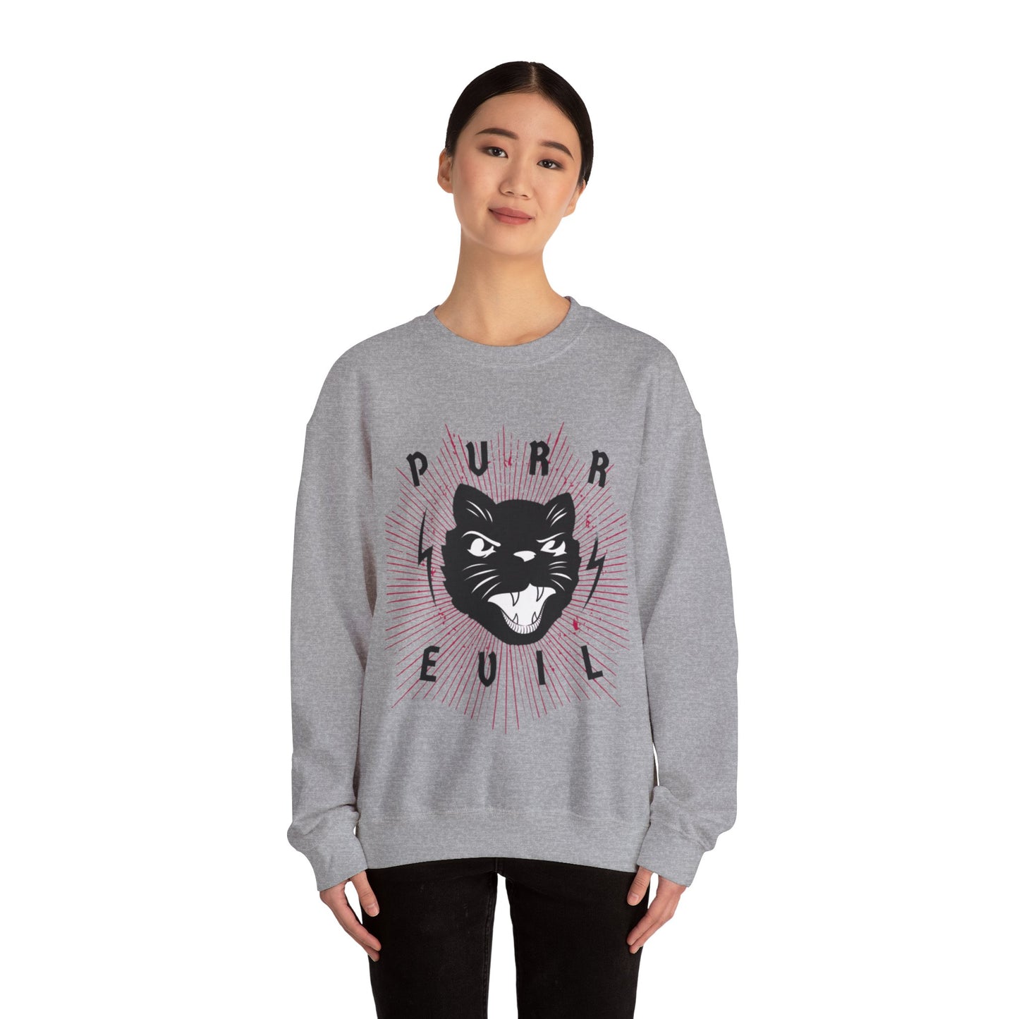 Purr Evil Kitty Unisex Crewneck Graphic Sweatshirt