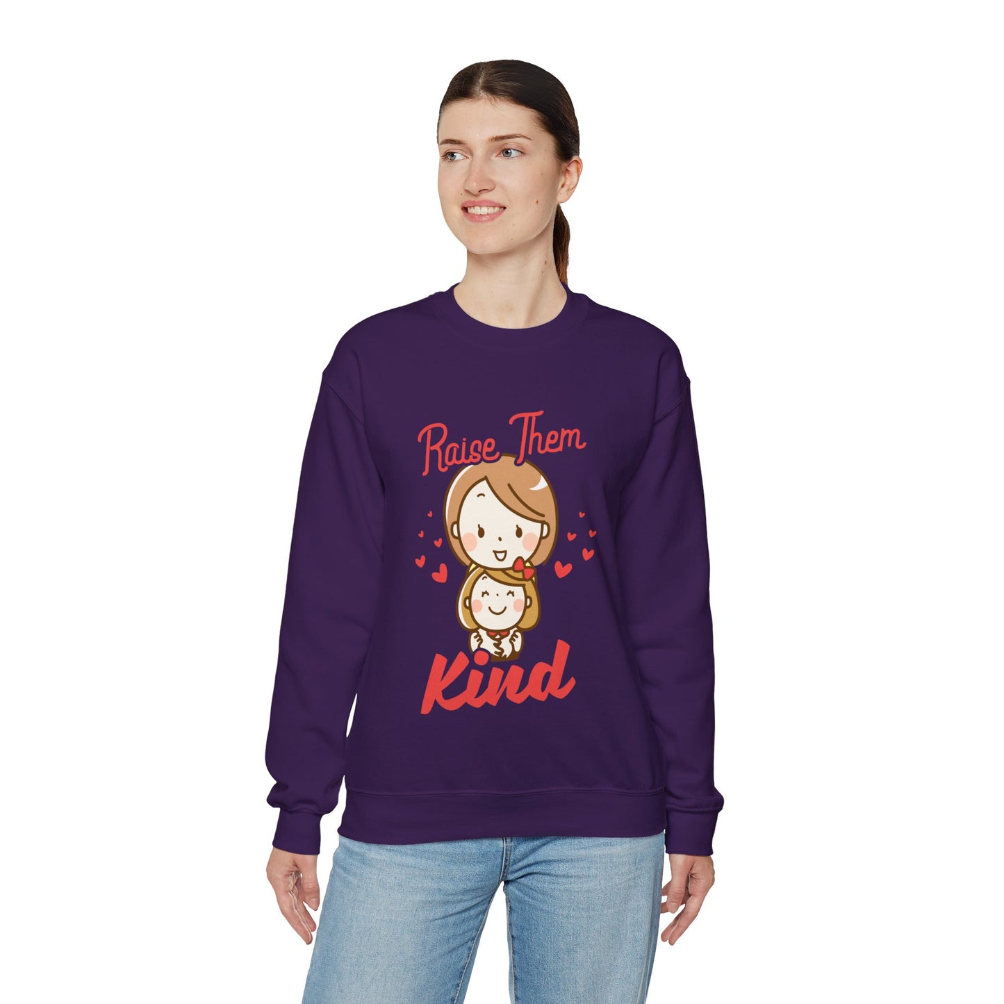 Raise Them Kind Mama Unisex Crewneck Graphic Sweatshirt