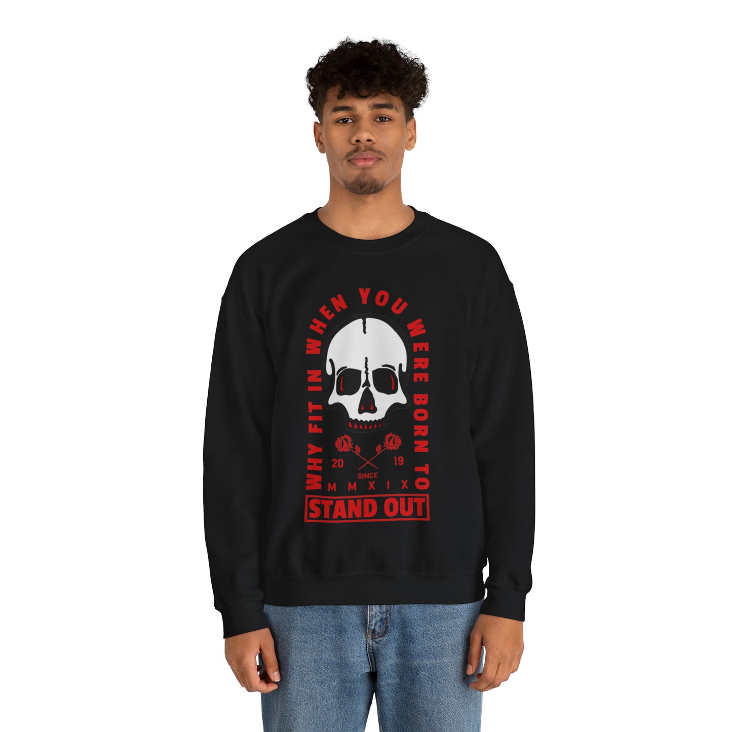 Why Fit In Unisex Crewneck Graphic Sweatshirt