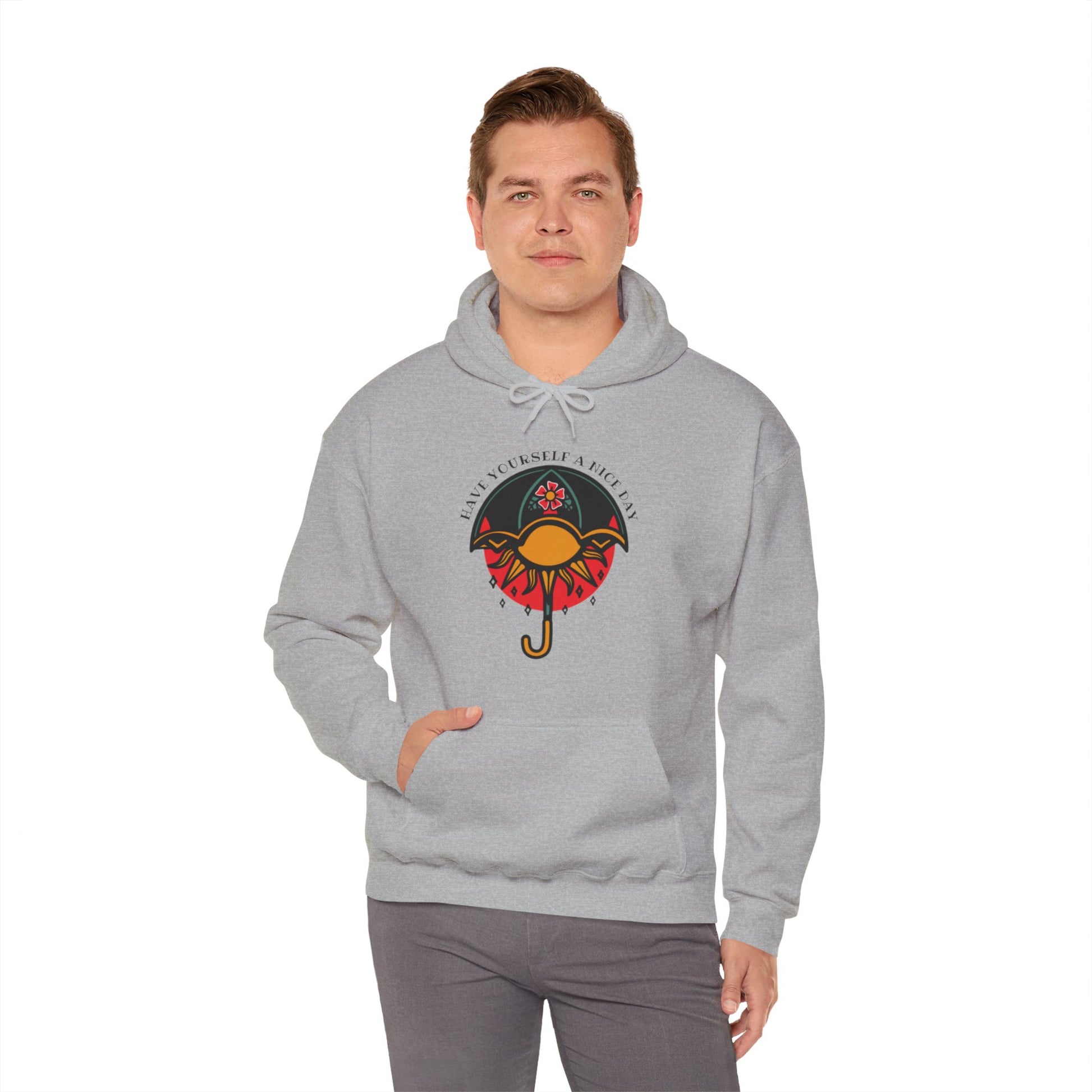 Have a Nice Day Vintage Graphic Hoodie Sweatshirt in Gray from Topaz Peaks