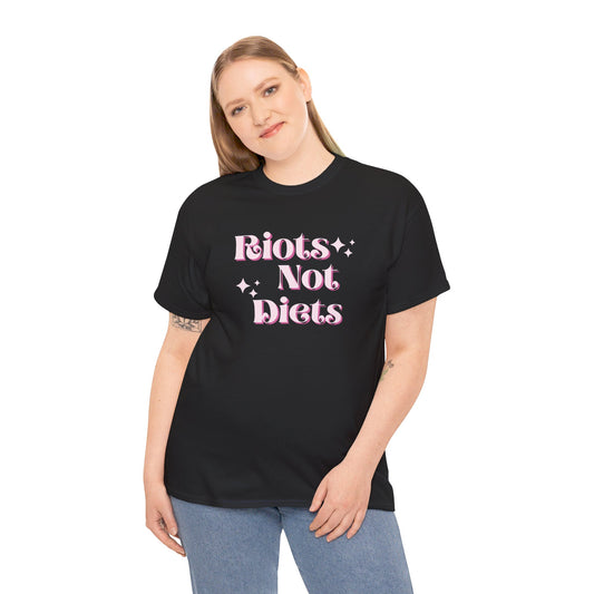 Riots Not Diets Protest Cotton Crewneck Graphic T-shirt