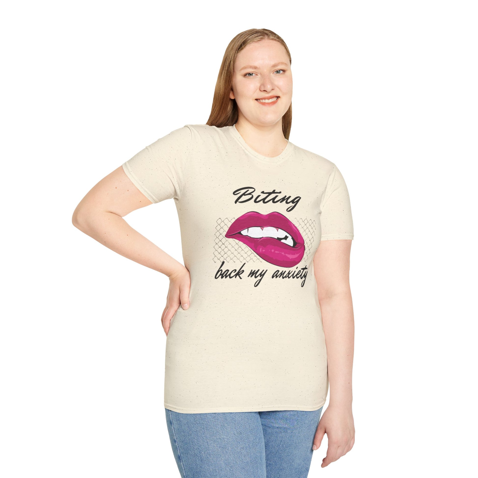 Biting Lips Graphic T-shirt in Sand from Topaz Peaks