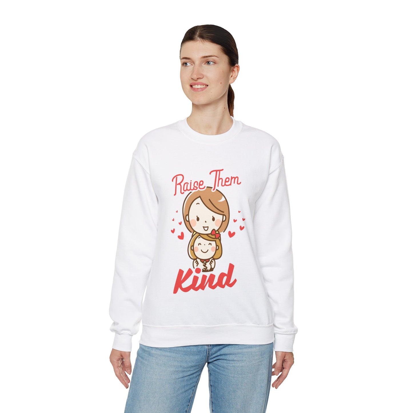 Raise Them Kind Mama Unisex Crewneck Graphic Sweatshirt