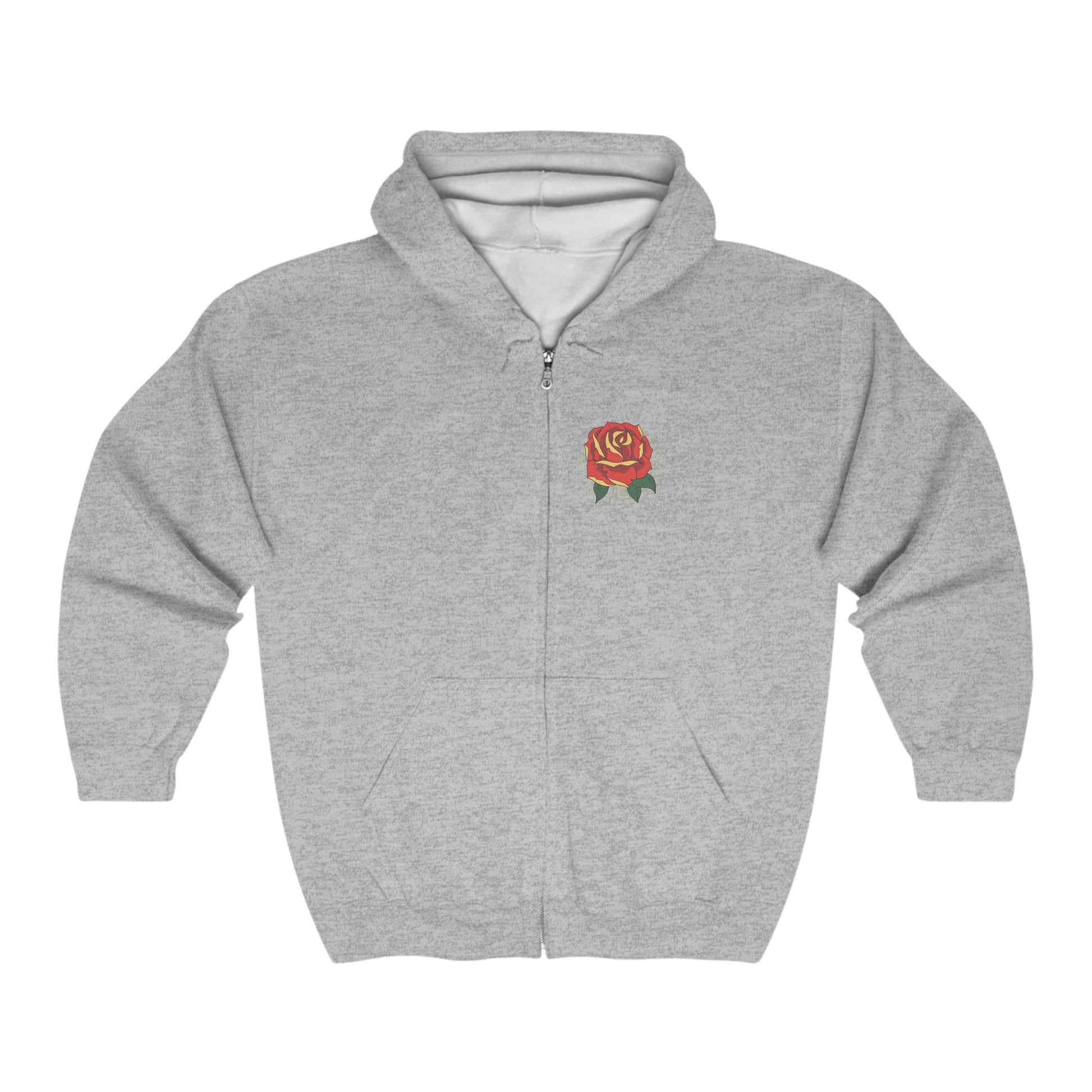 Cool Girls Club Zipper Hoodie Rose Graphic Sweatshirt in Gray from Topaz Peaks