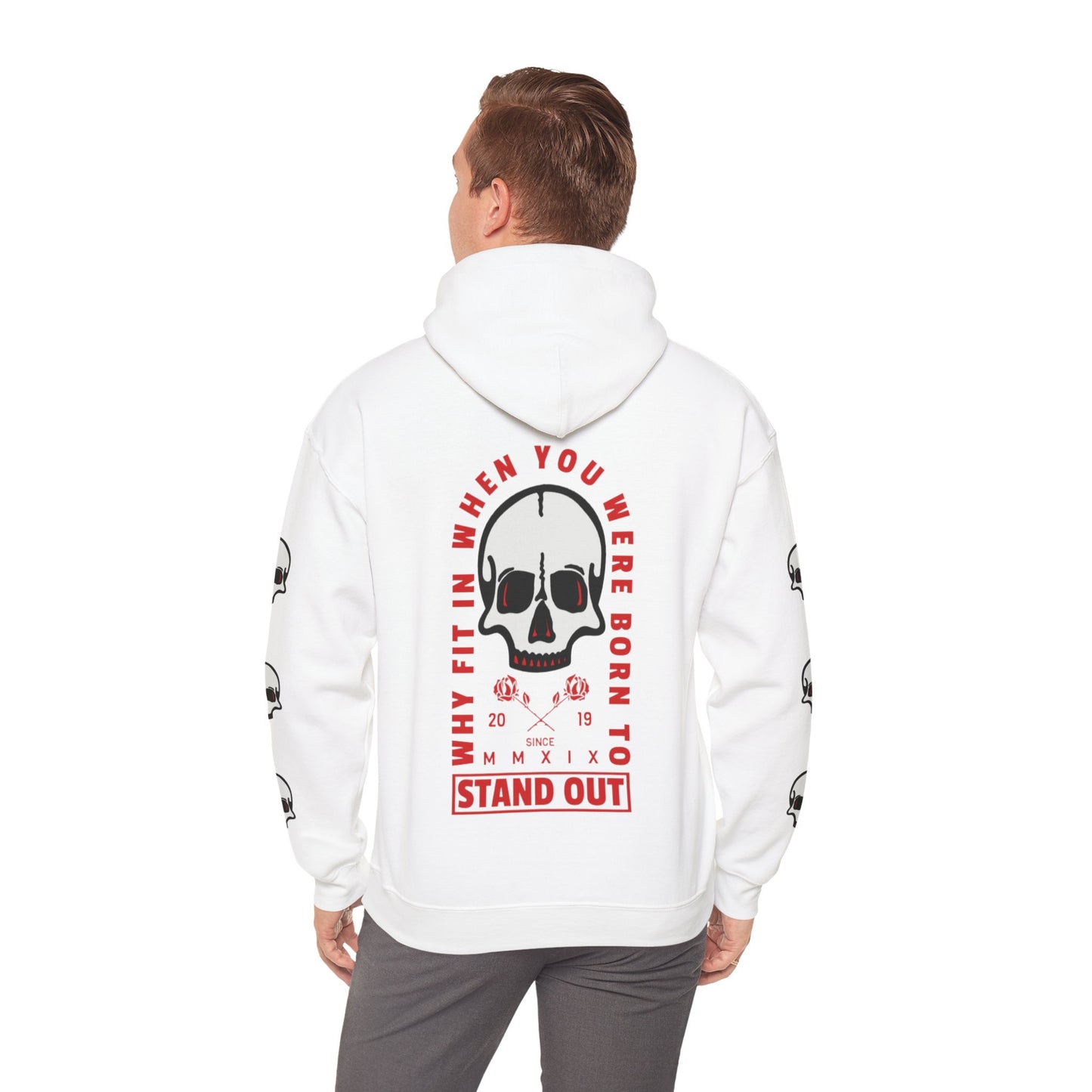 Why Fit In Skull Unisex Hoodie Graphic Sweatshirt