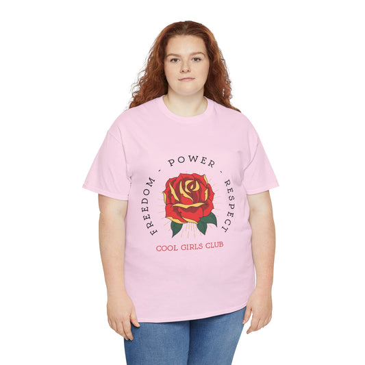 Cool Girls Club Graphic T-shirt with Rose in Pink from Topaz Peaks