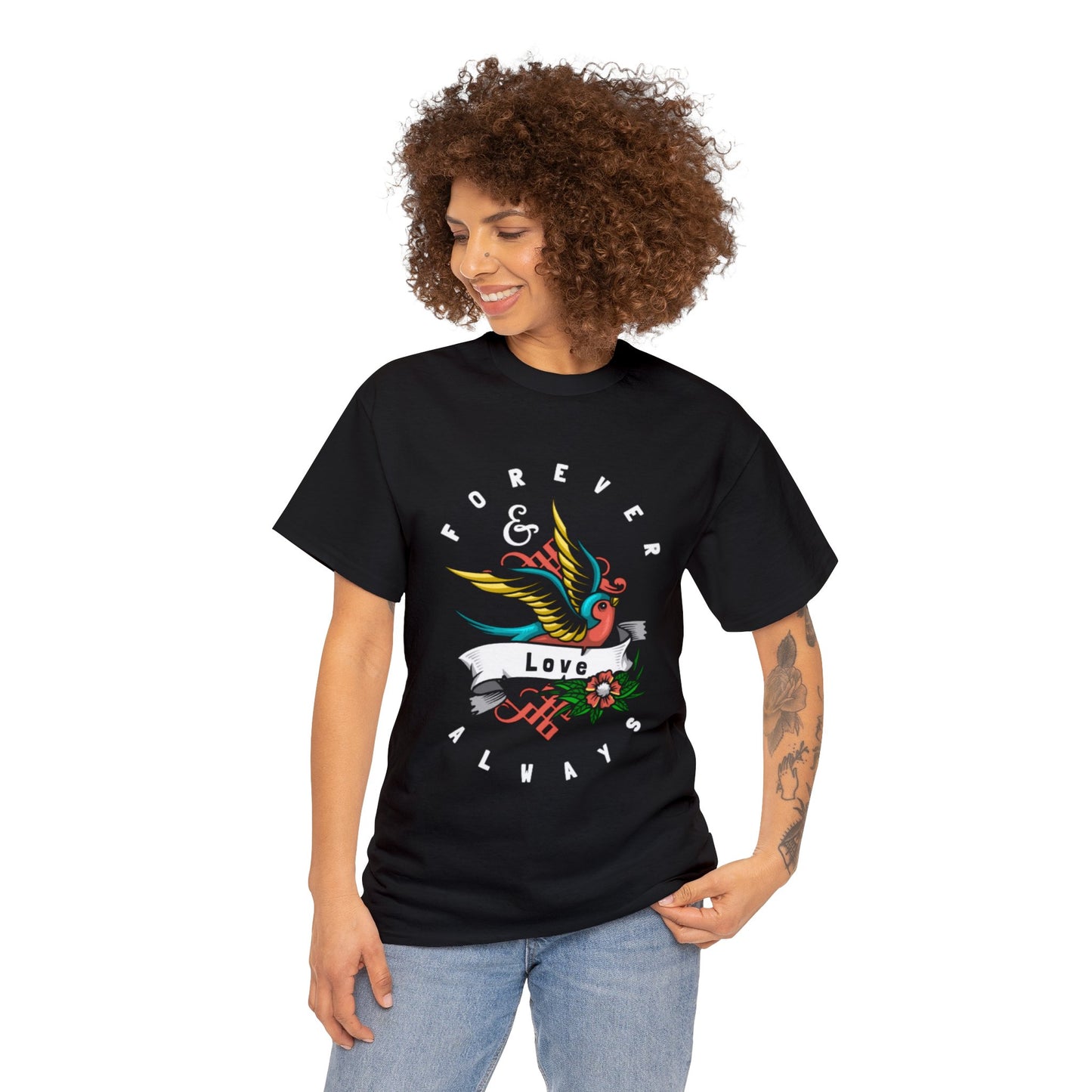 Always & Forever Love Bird Graphic T-shirt in Black from Topaz Peaks