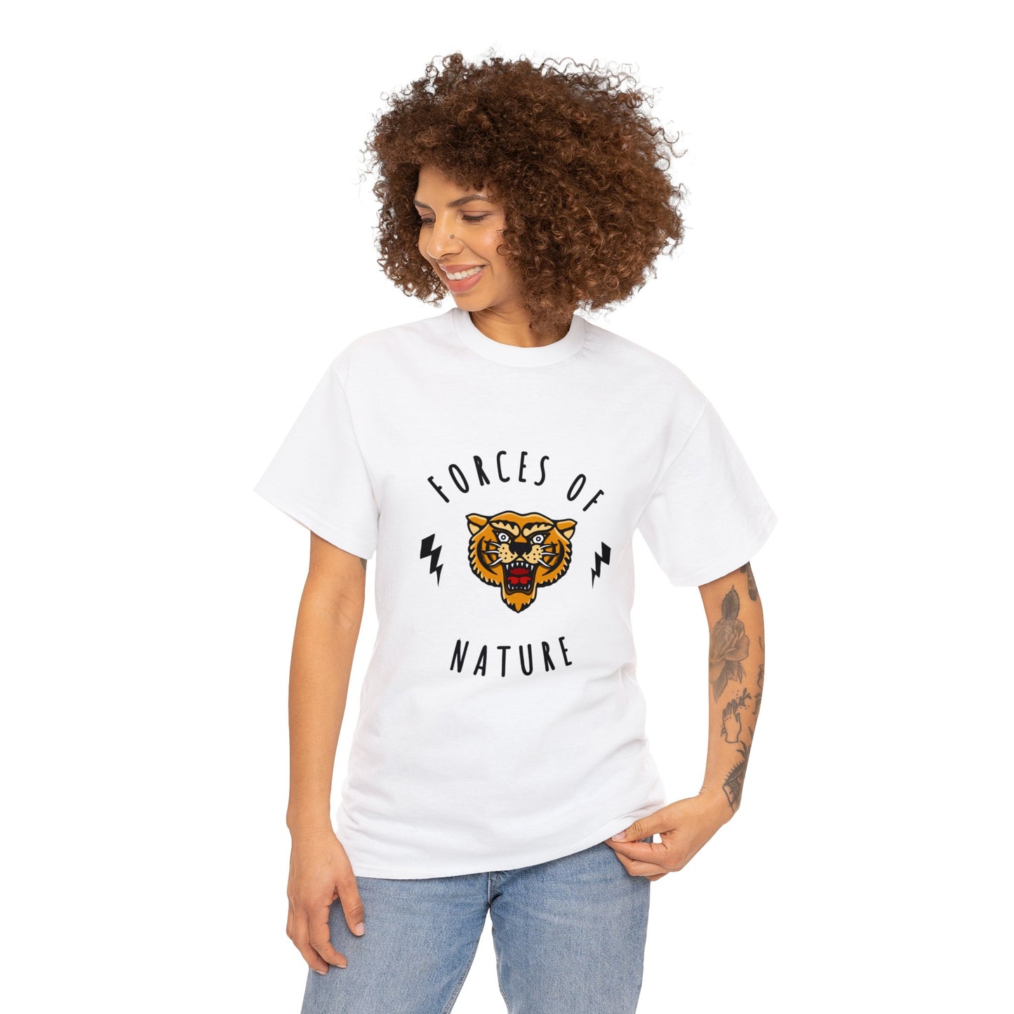 Forces of Nature Tiger Graphic T-shirt in White from Topaz Peaks