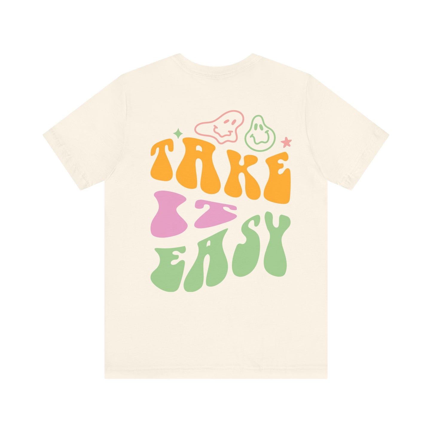 Take It Easy Smiley Unisex Cotton Crewneck T-shirt