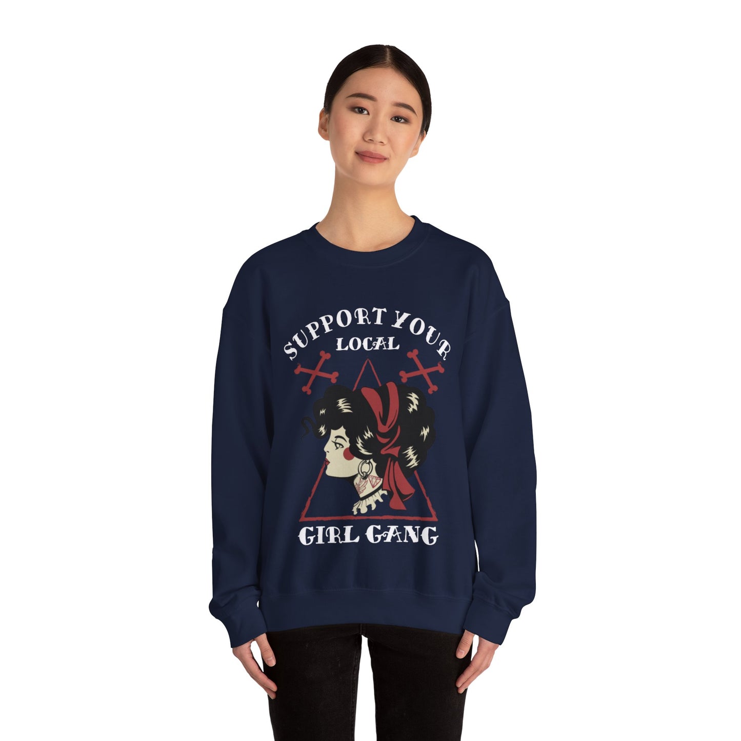 Support Your Local Girl Gang Unisex Crewneck Graphic Sweatshirt