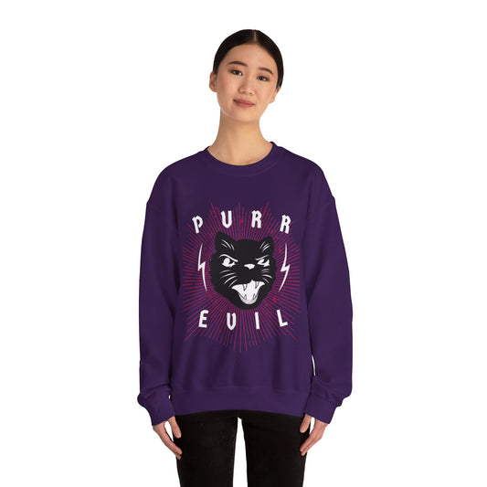 Purr Evil Kitty Unisex Crewneck Graphic Sweatshirt