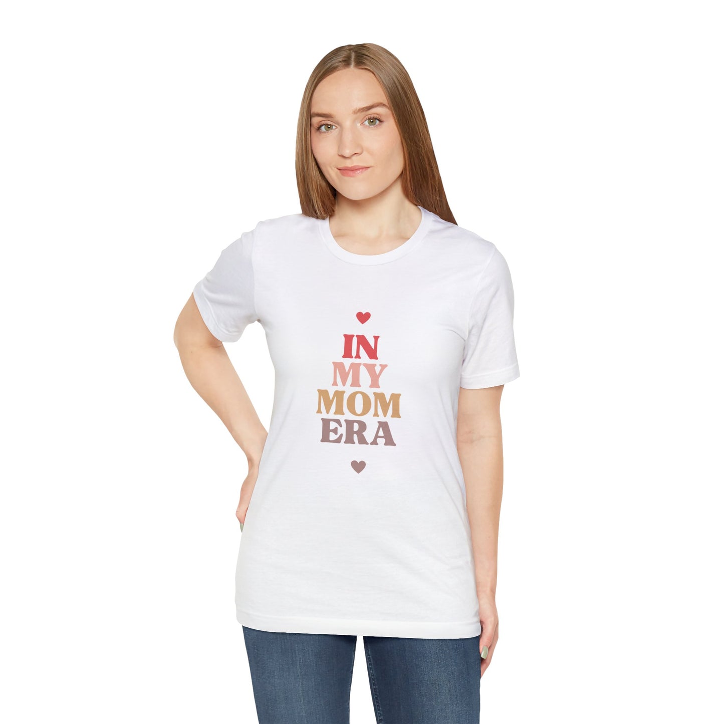 In My Mom Era Mama Heart Graphic T-shirt in White from Topaz Peaks