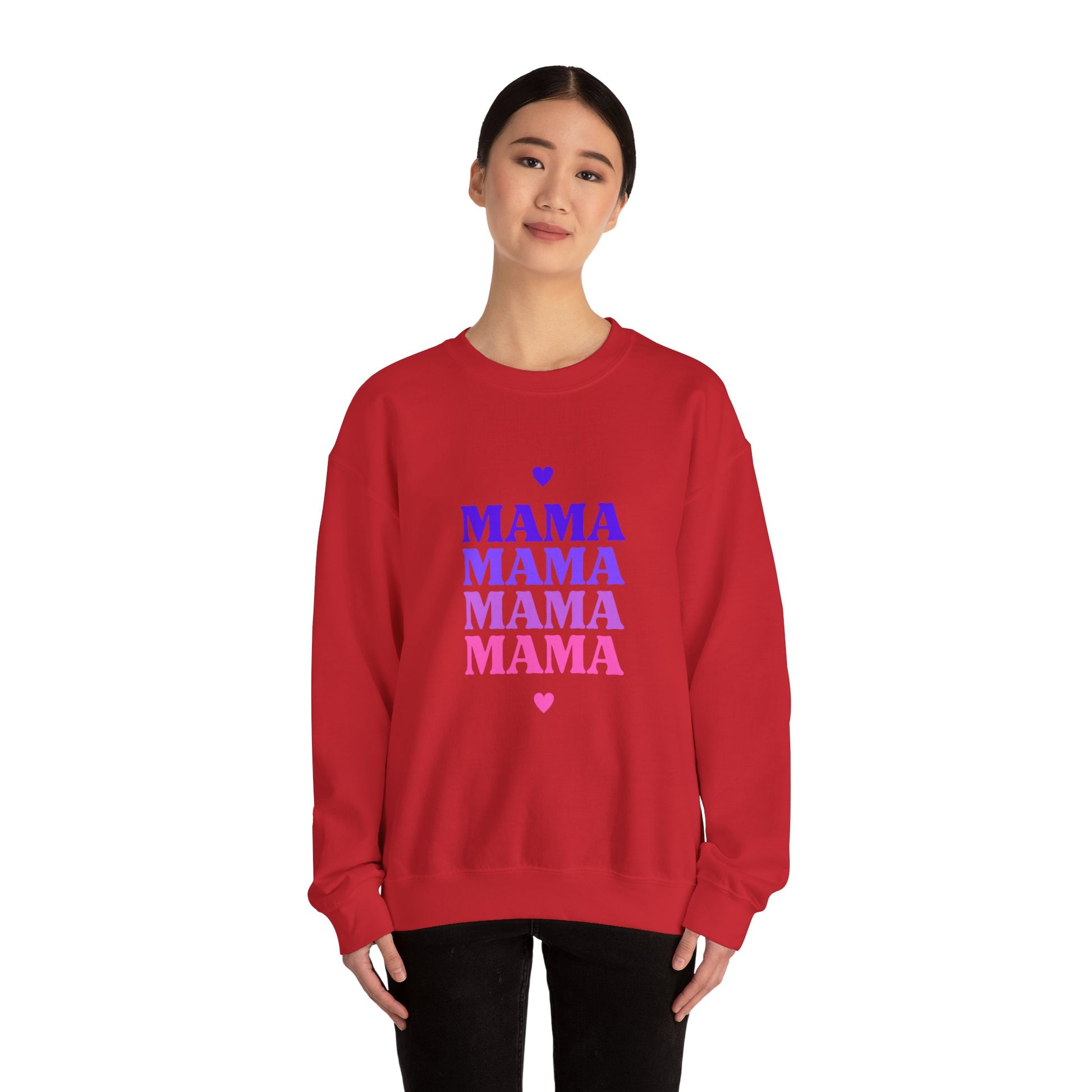 Mama Heart Graphic Crewneck Sweatshirt in Red from Topaz Peaks