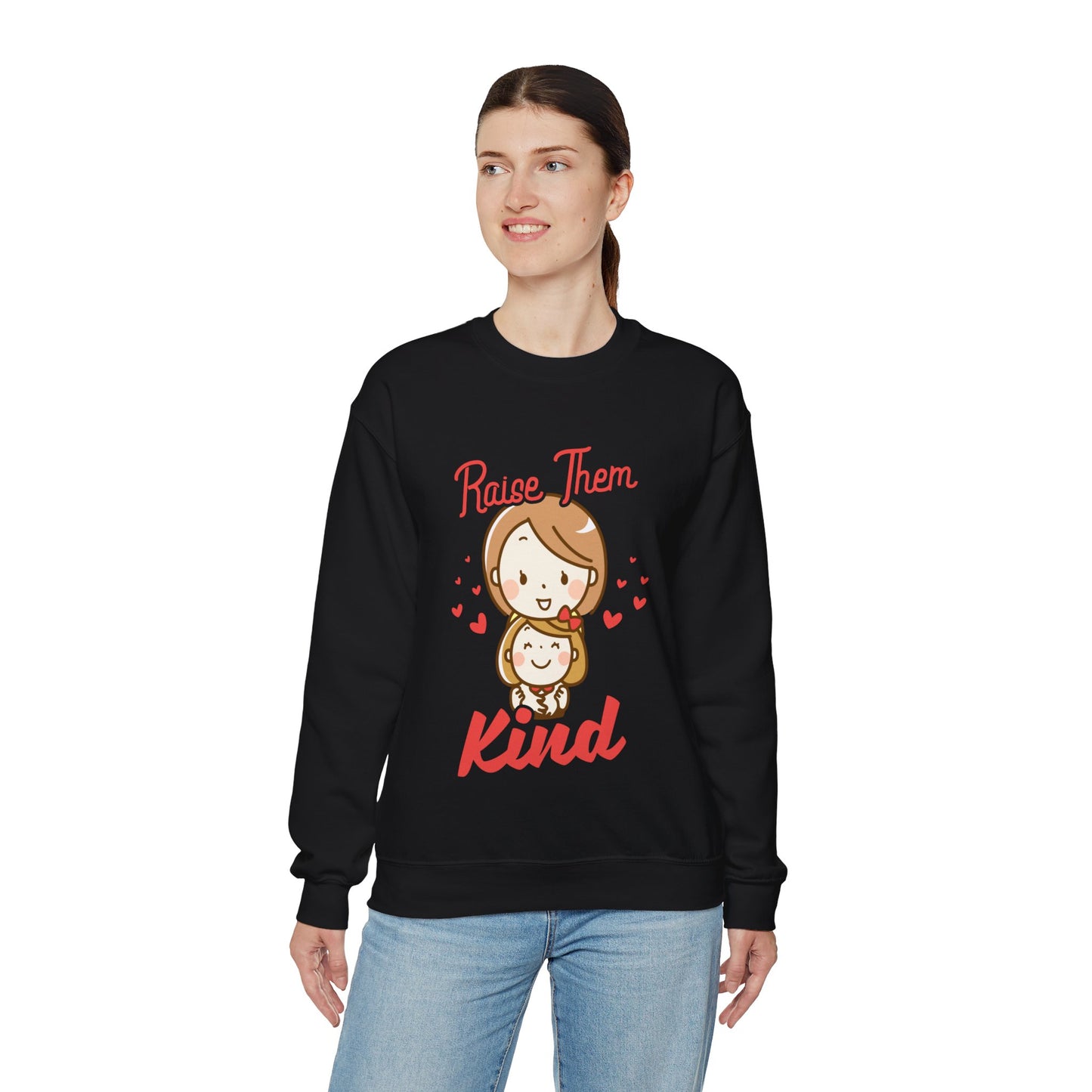 Raise Them Kind Mama Unisex Crewneck Graphic Sweatshirt