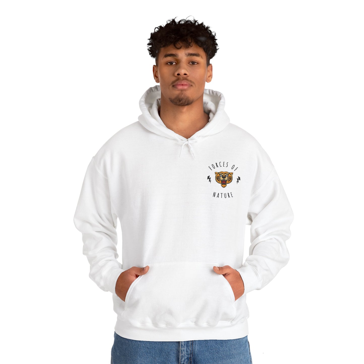 Forces of Nature Tiger Graphic Hoodie Sweatshirt in White from Topaz Peaks