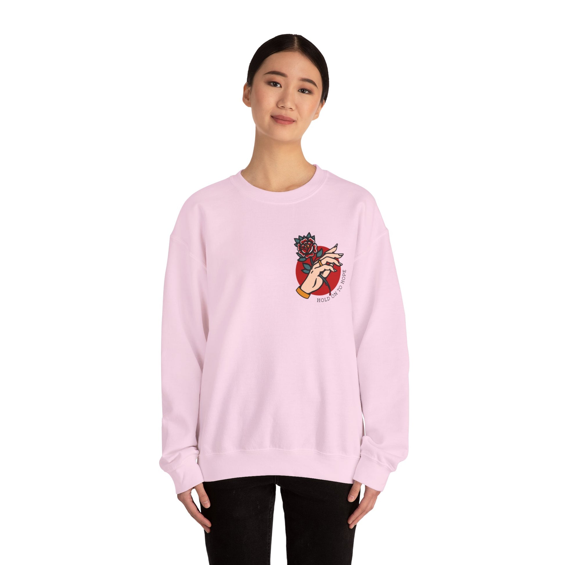 Hold On To Hope Good Things Will Come Graphic Sweatshirt in Pink from Topaz Peaks